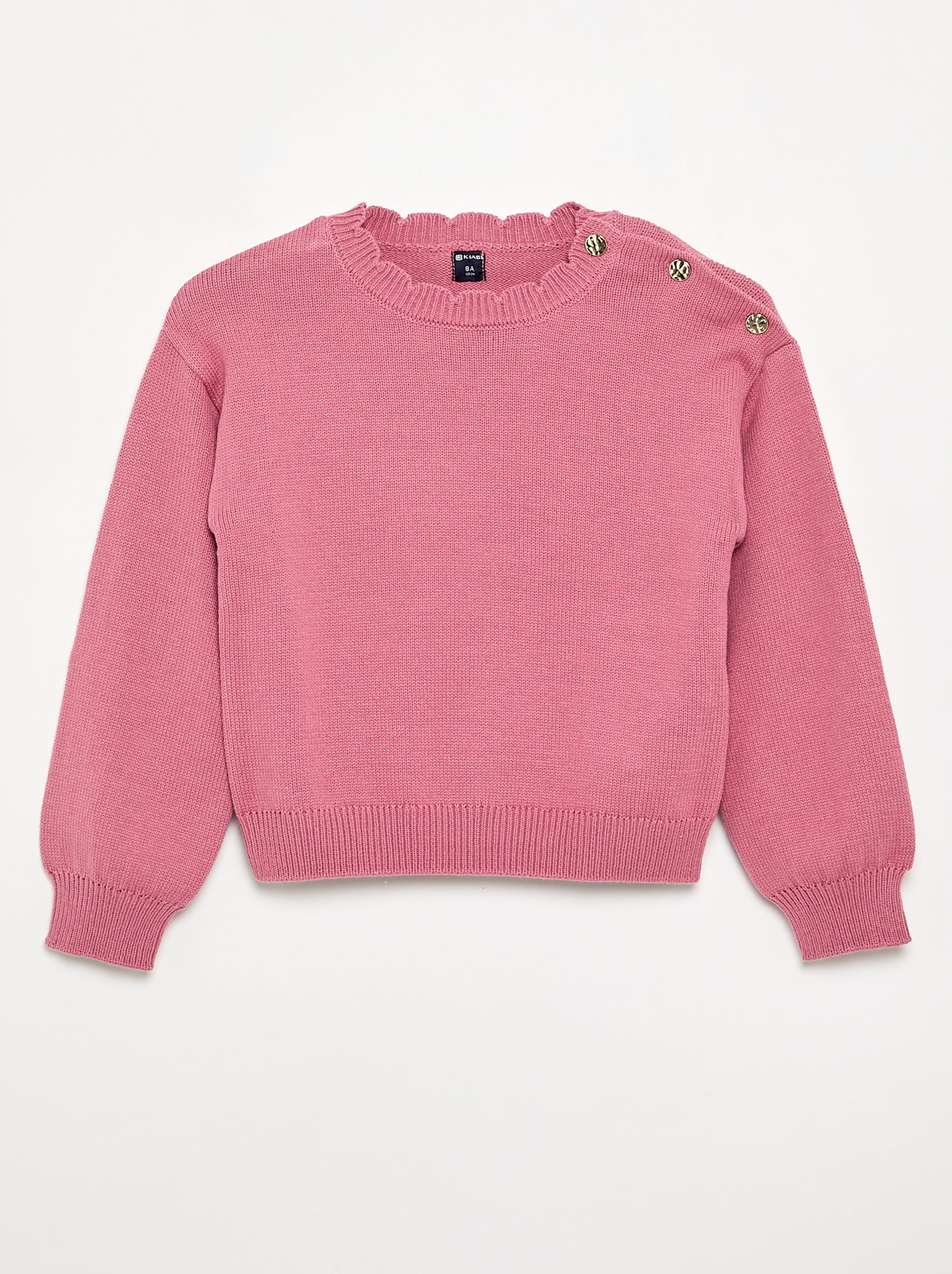 Pull avec ouverture boutonnée épaule - Rose