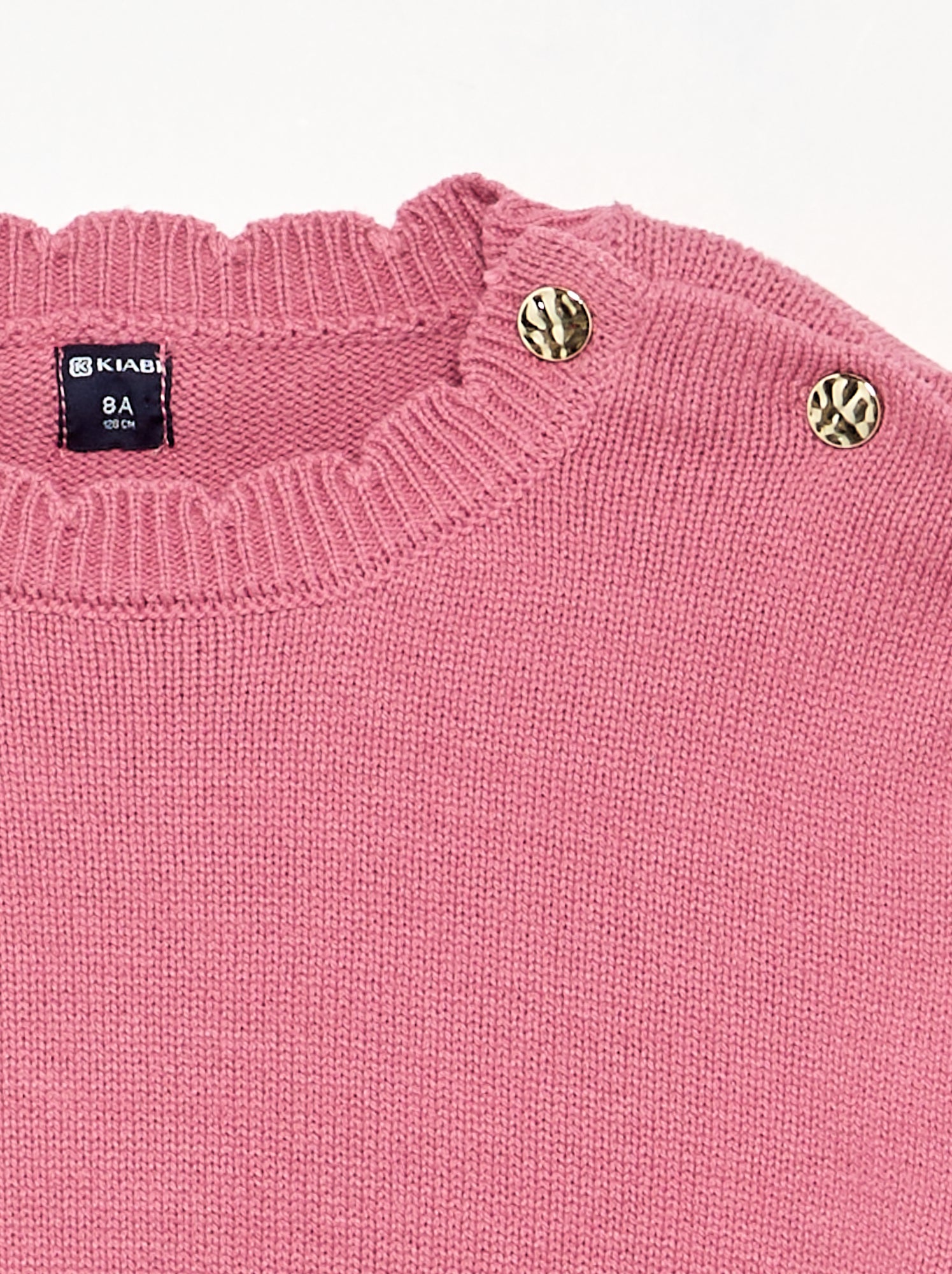 Pull avec ouverture boutonnée épaule - Rose