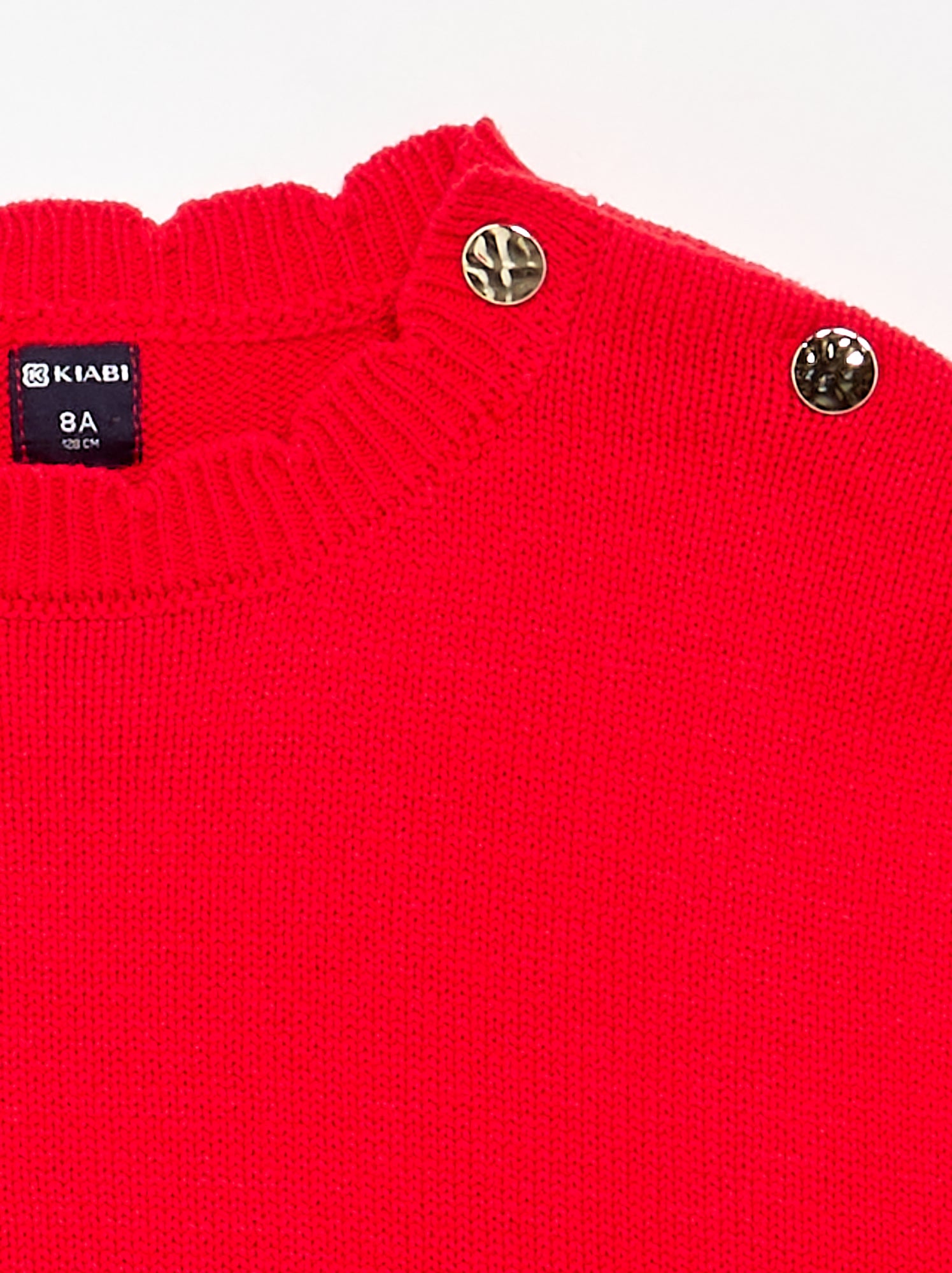 Pull avec ouverture boutonnée épaule - Rouge