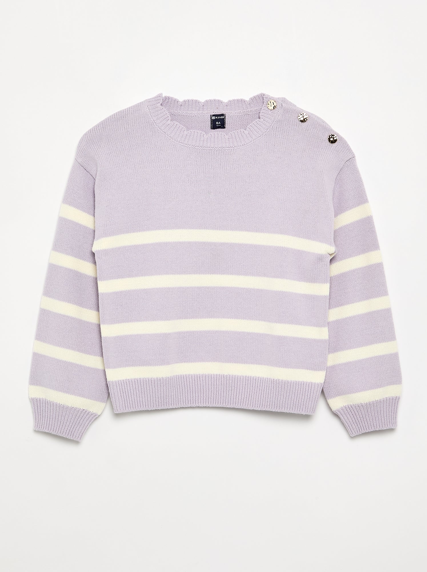 Pull avec ouverture boutonnée épaule - Violet