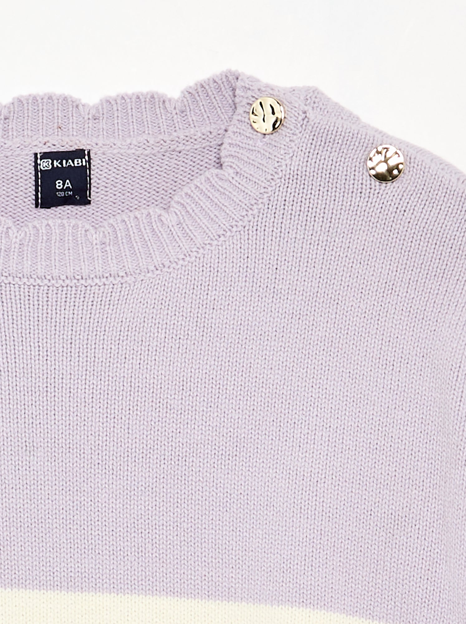 Pull avec ouverture boutonnée épaule - Violet