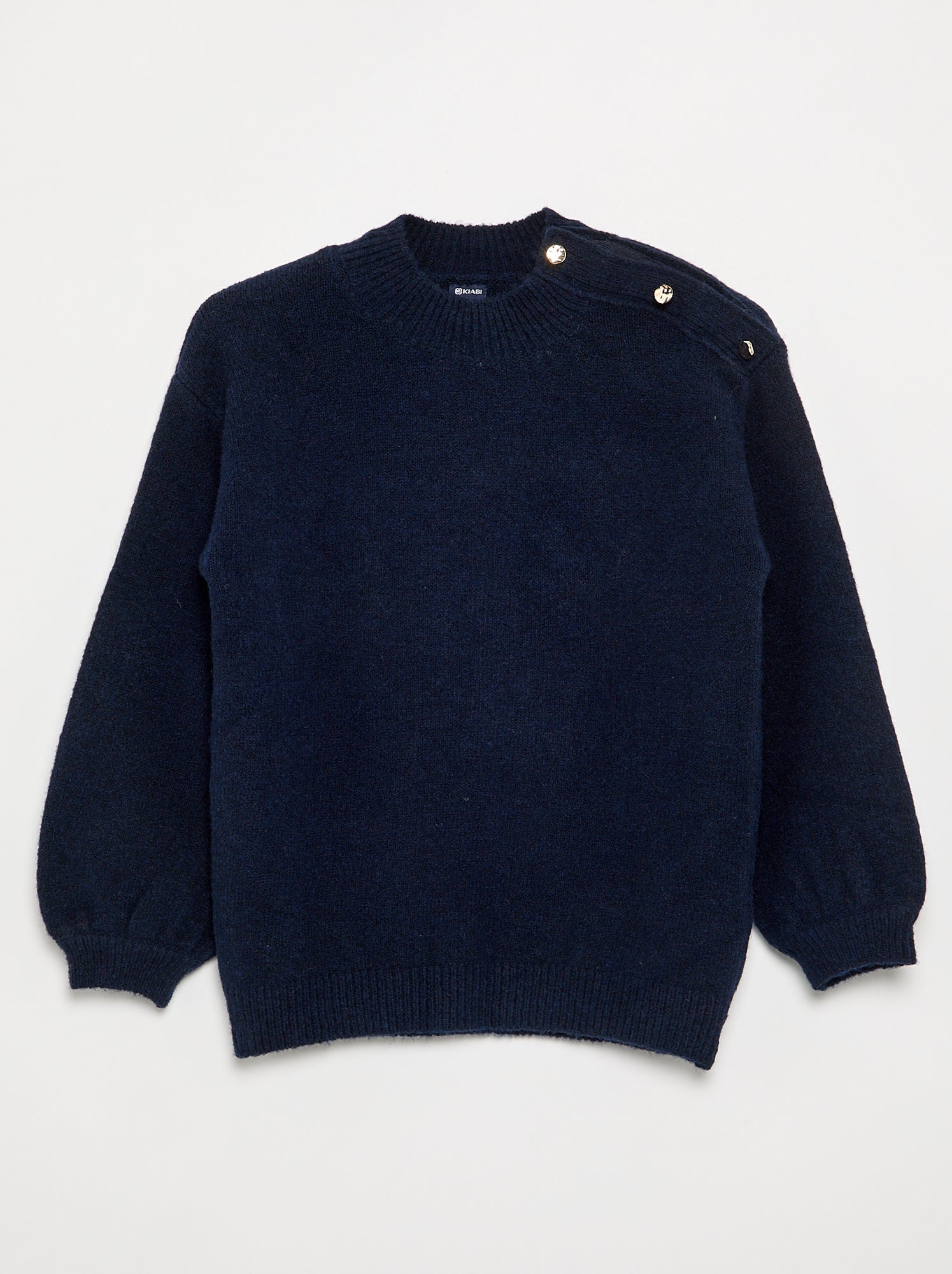 Pull avec ouverture épaule aimantée - Marine