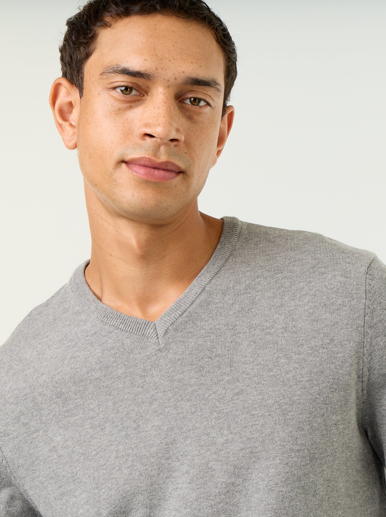 Pull basique en maille unie - Gris