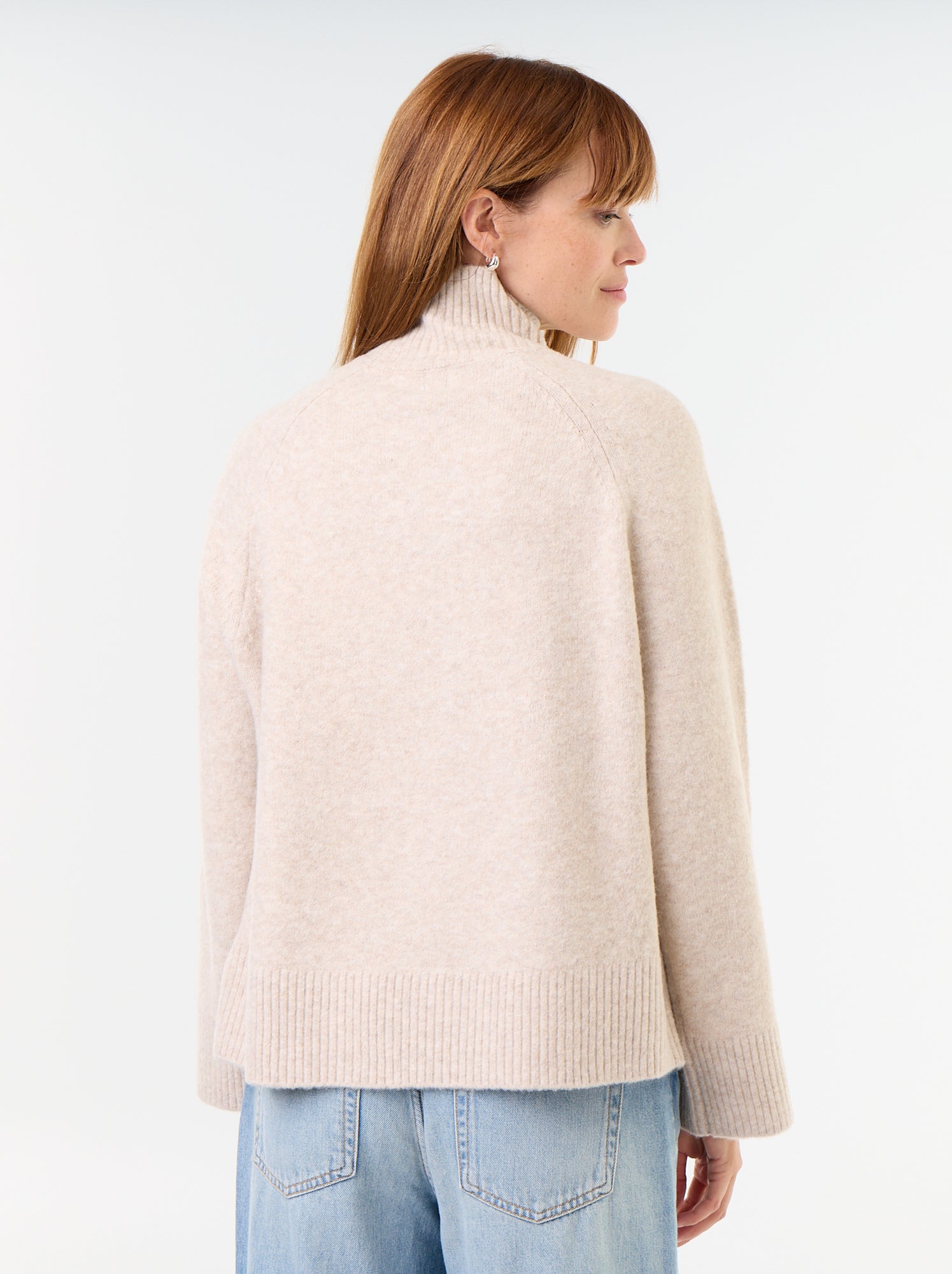 Pull chaud col montant - Beige