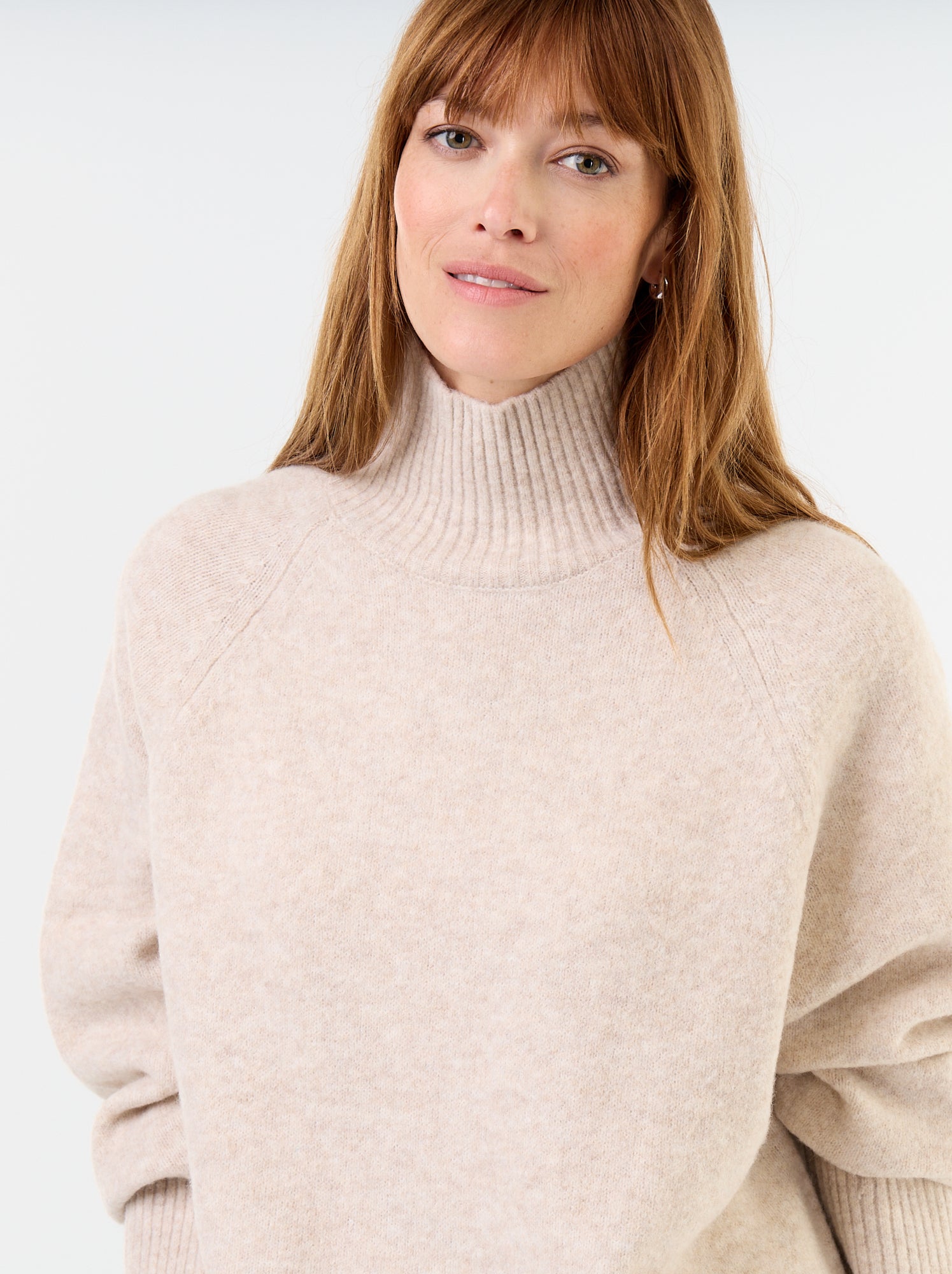 Pull chaud col montant - Beige