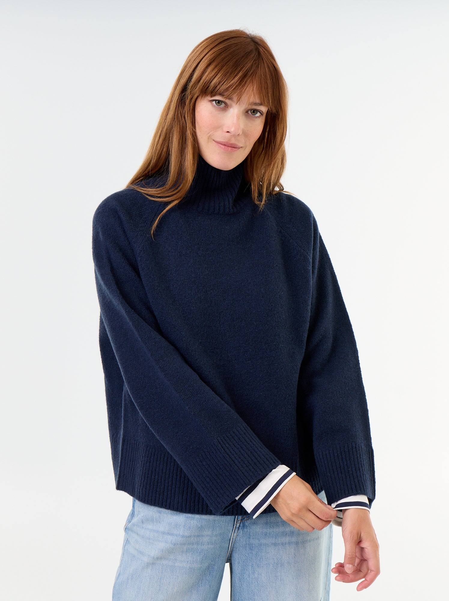 Pull chaud col montant - Bleu