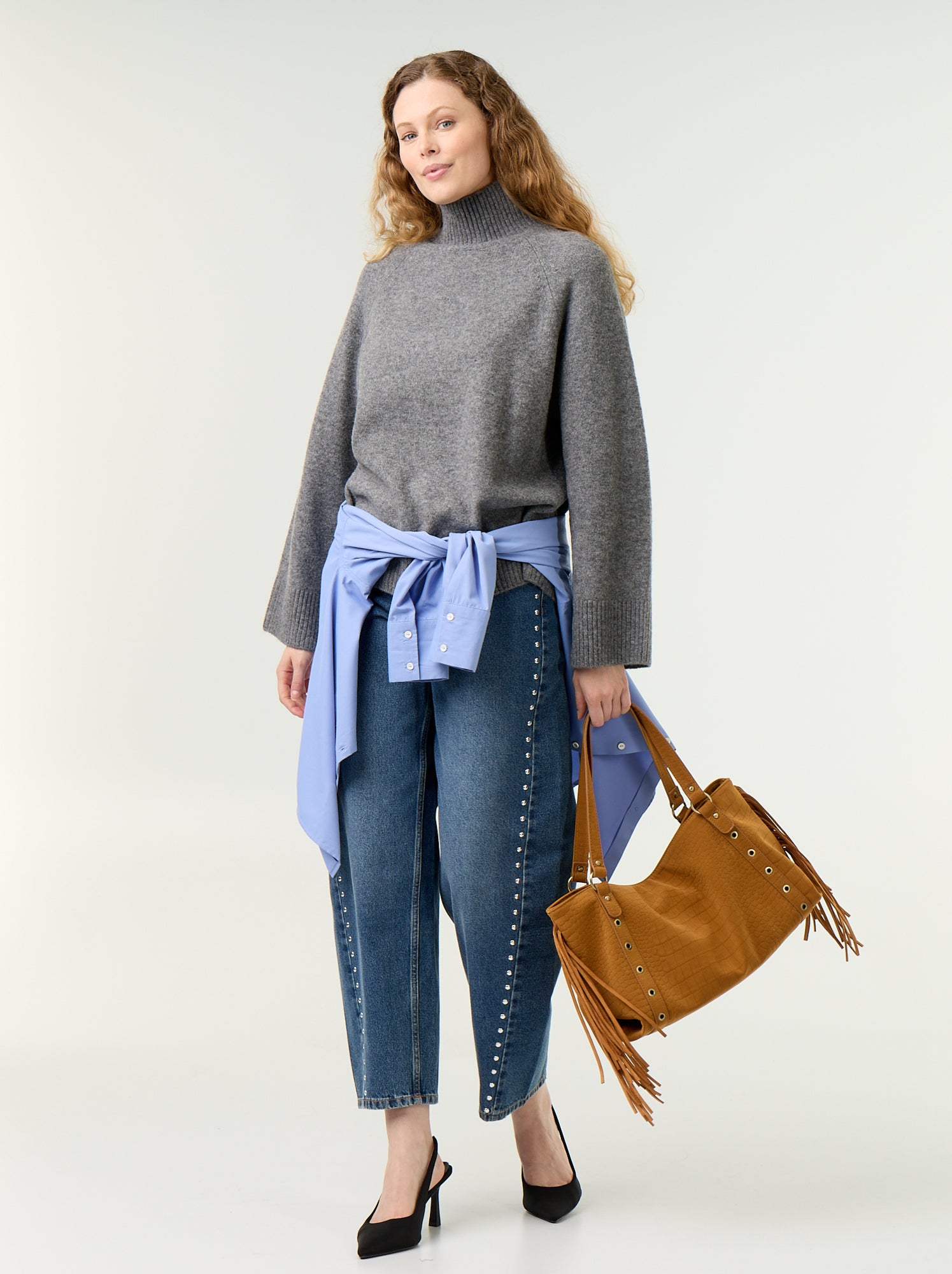 Pull chaud col montant - Gris