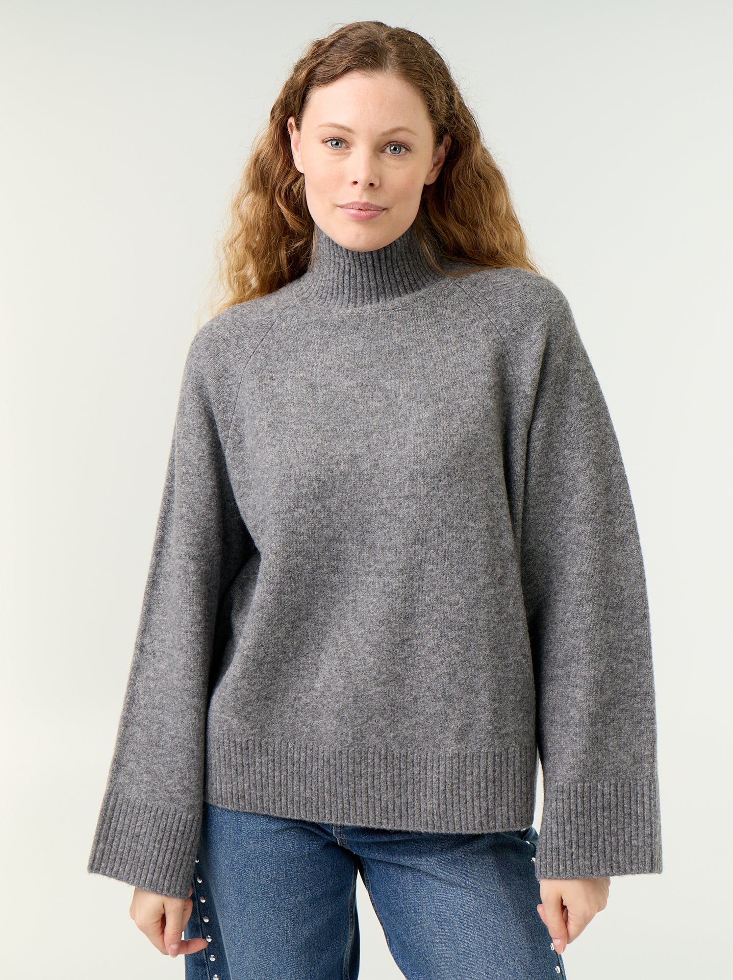 Pull chaud col montant - Gris