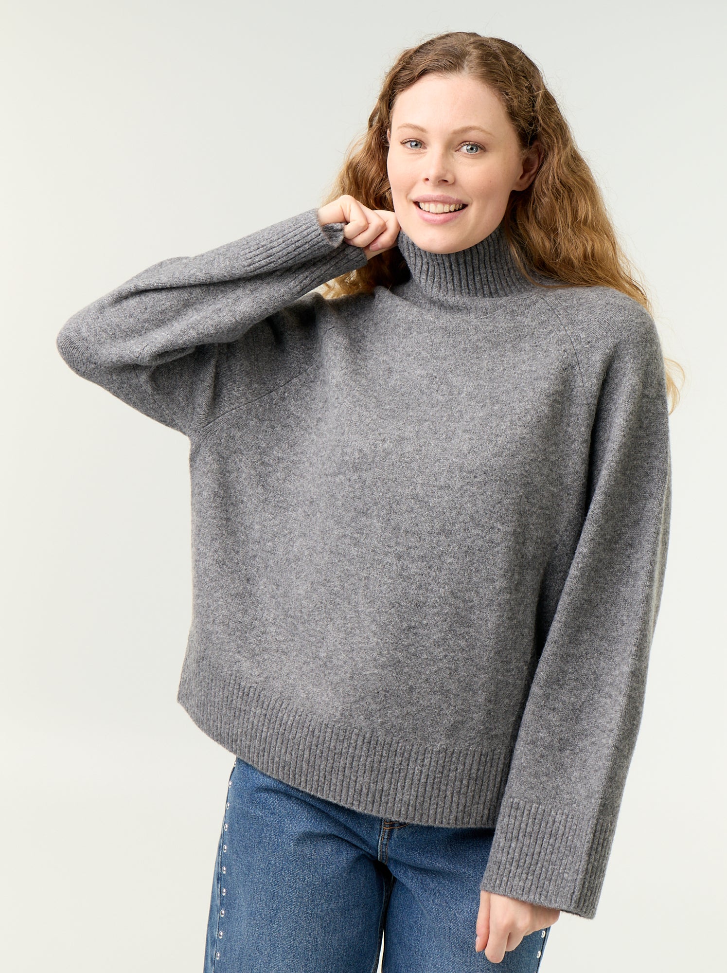 Pull chaud col montant - Gris