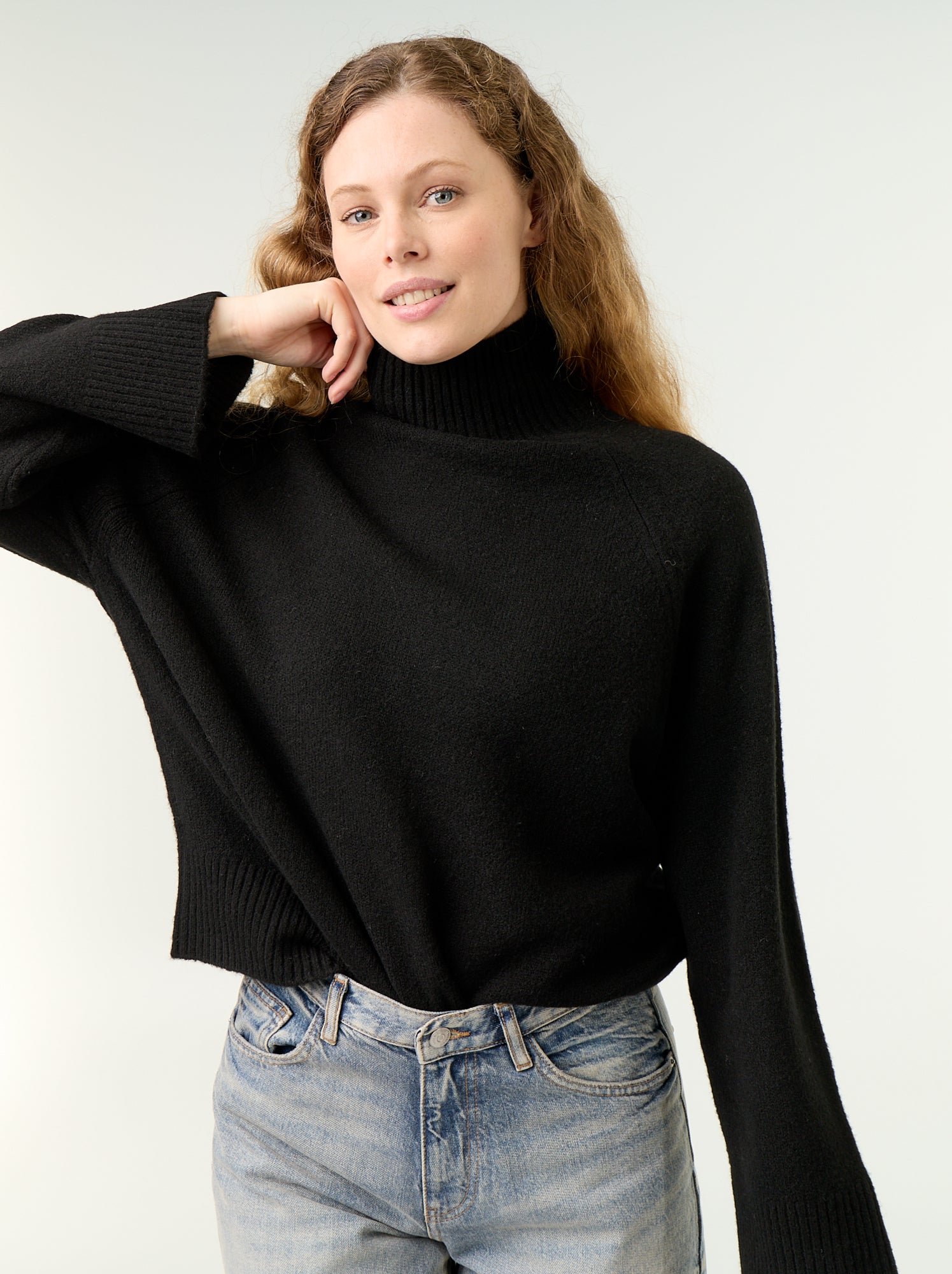 Pull chaud col montant - Noir