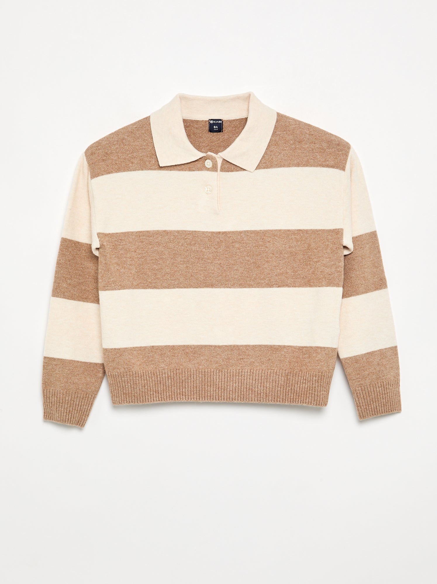Pull chaud forme polo - Beige