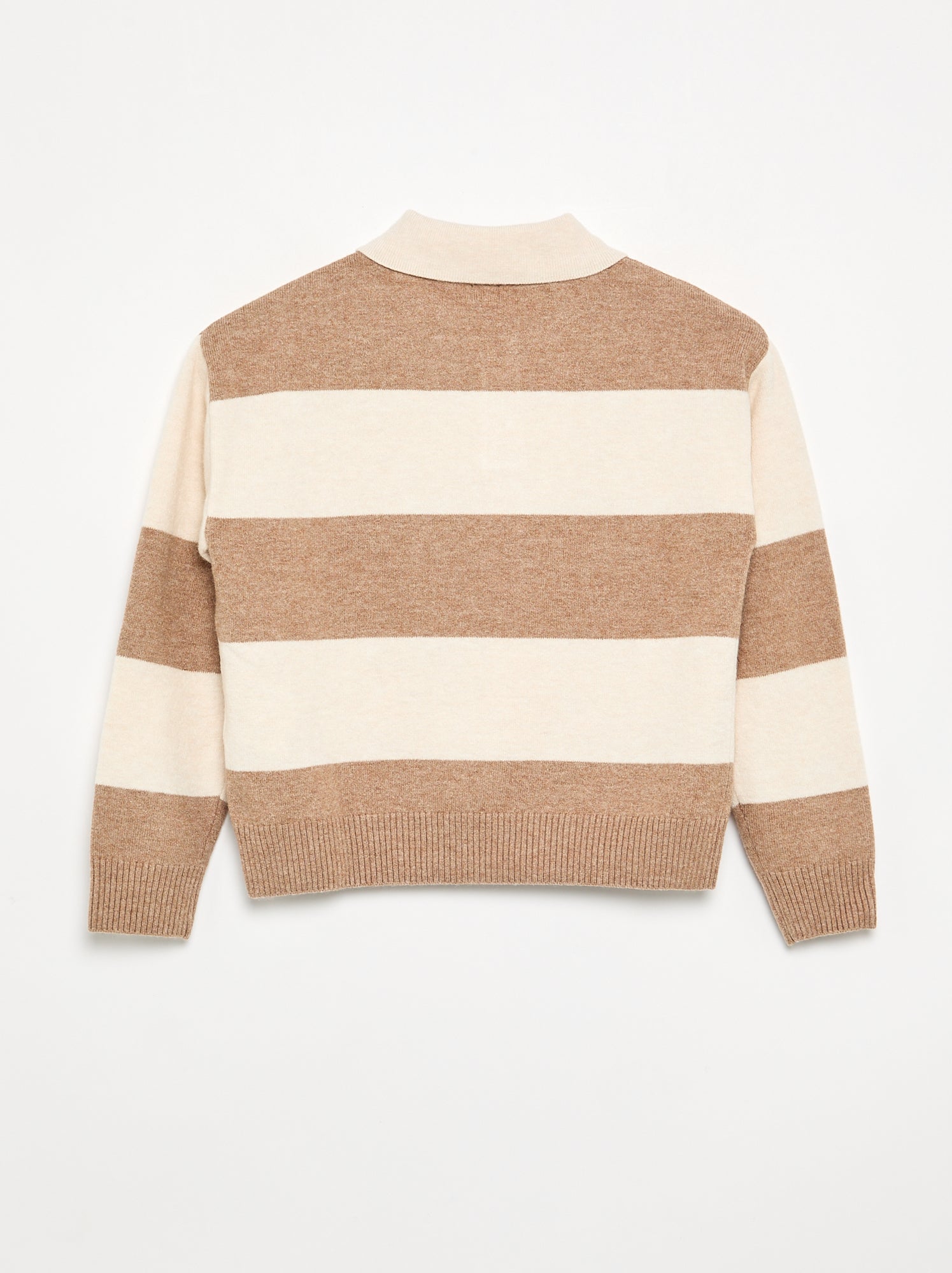 Pull chaud forme polo - Beige