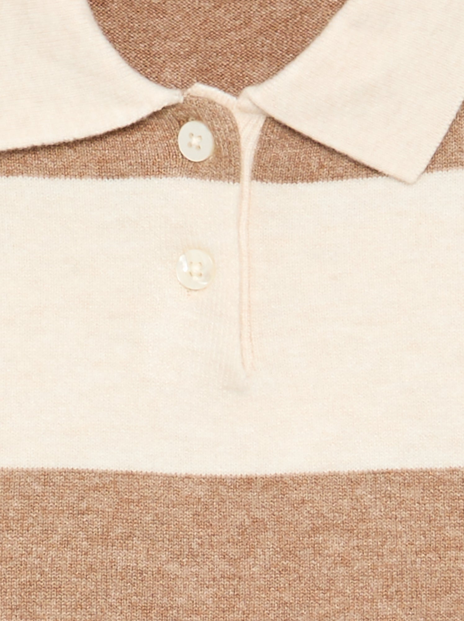 Pull chaud forme polo - Beige