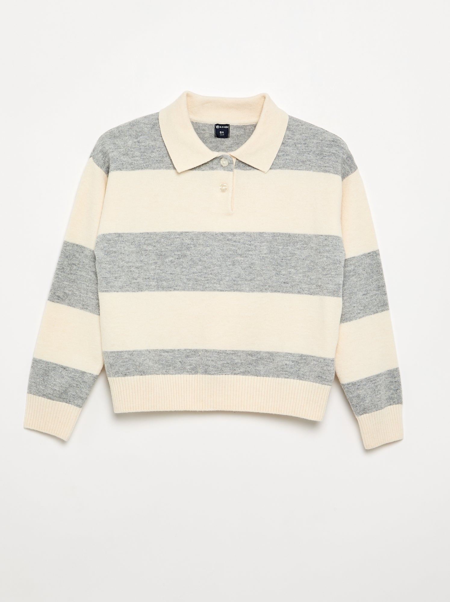 Pull chaud forme polo - Gris