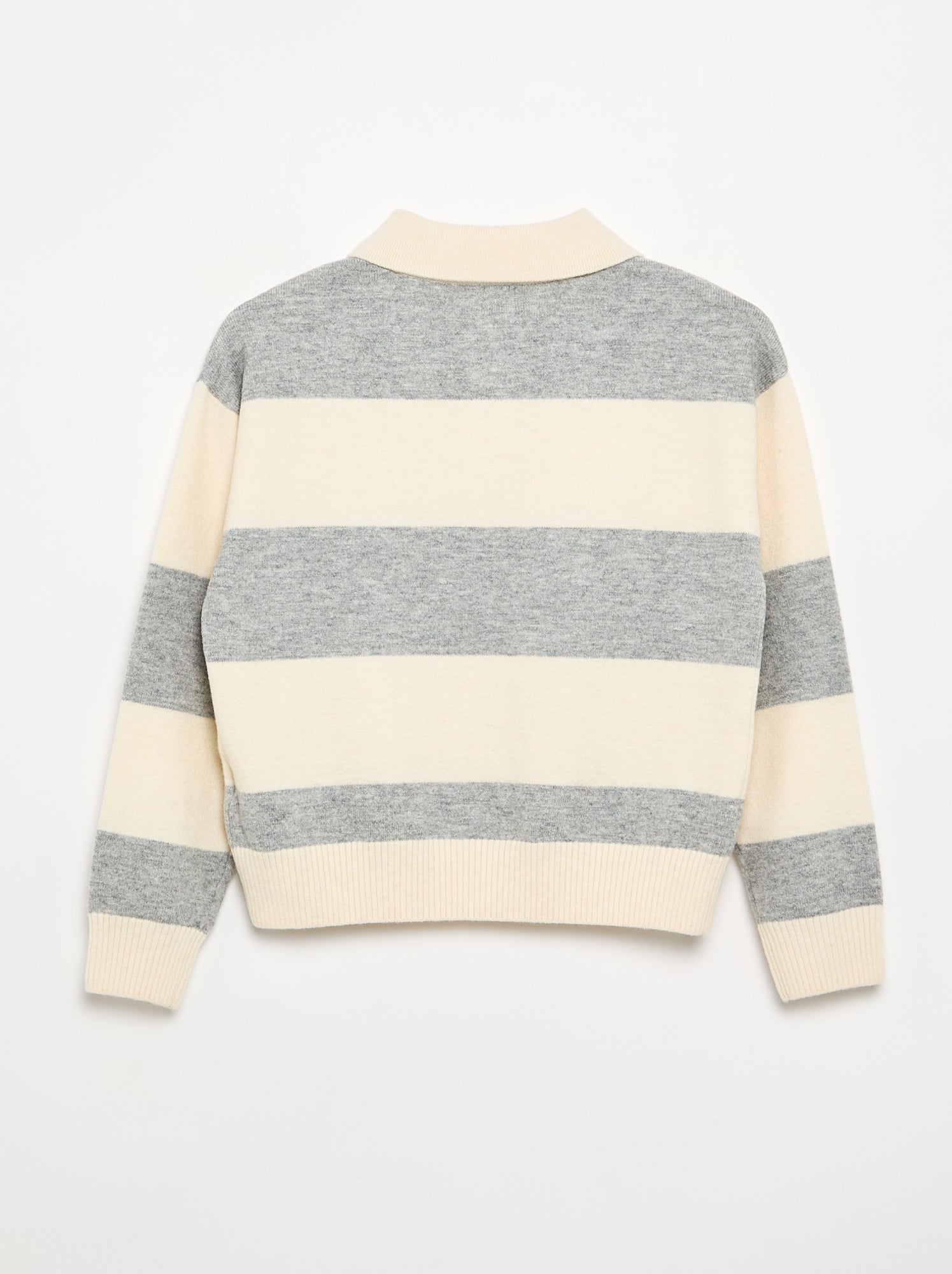 Pull chaud forme polo - Gris
