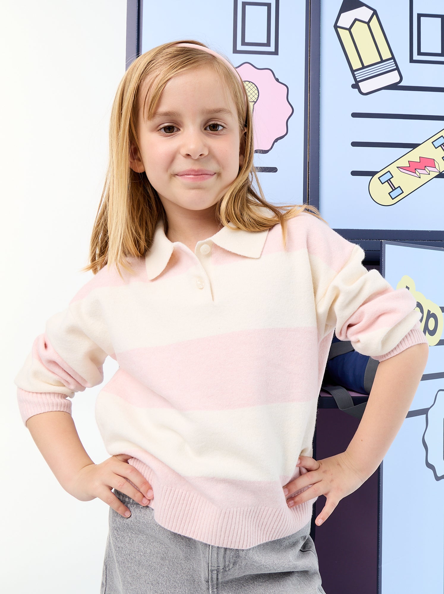 Pull chaud forme polo - Rose