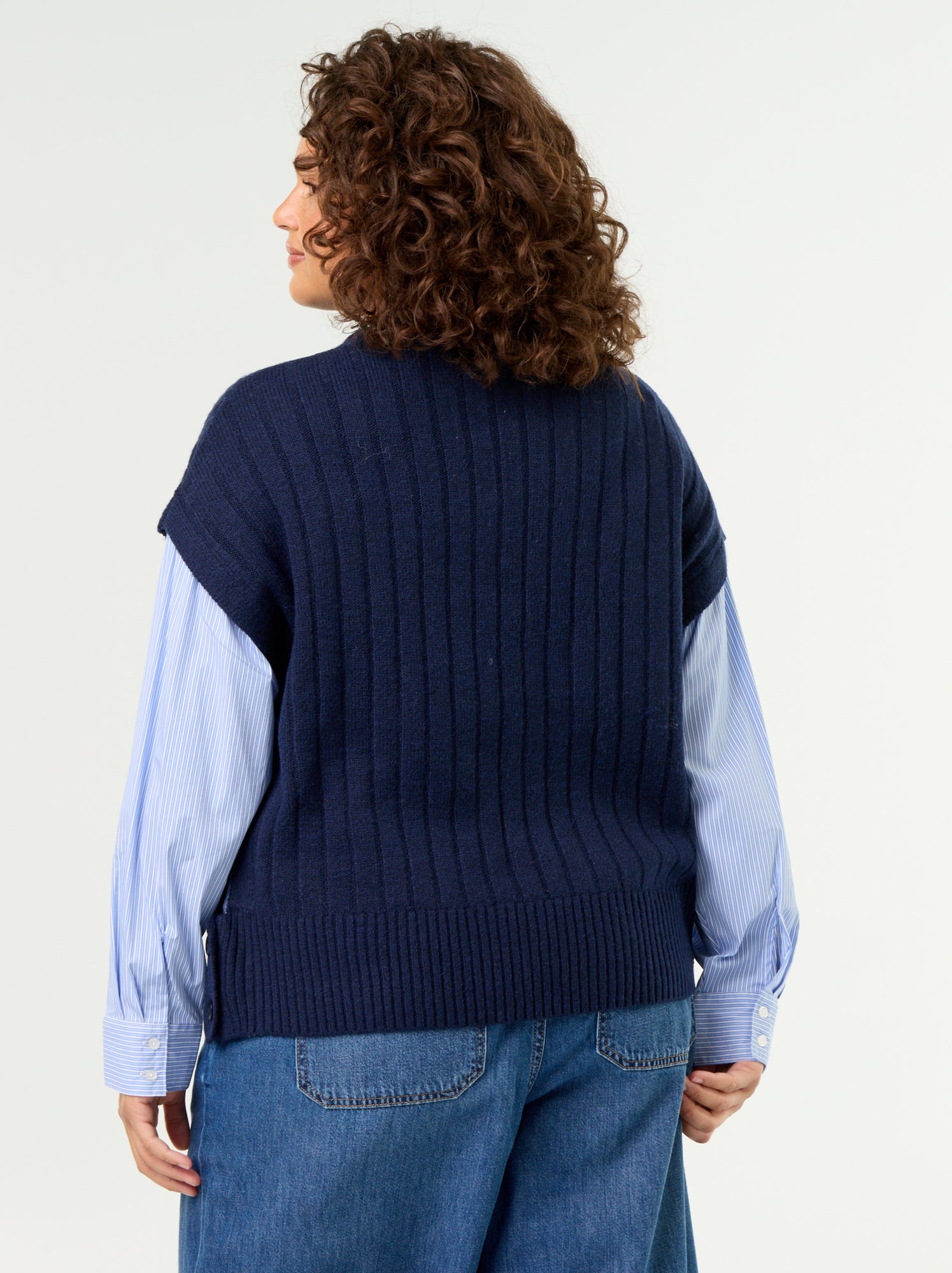 Pull chemise 2-en-1 - Bleu