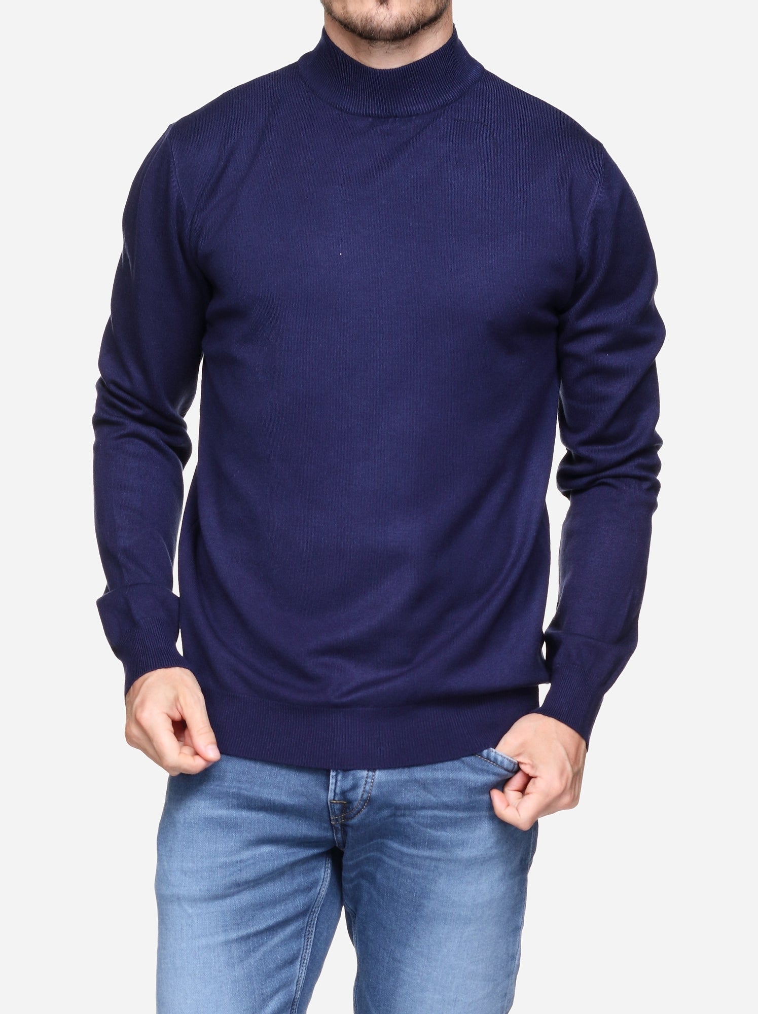 Pull col cheminée - Kenzarro - Bleu