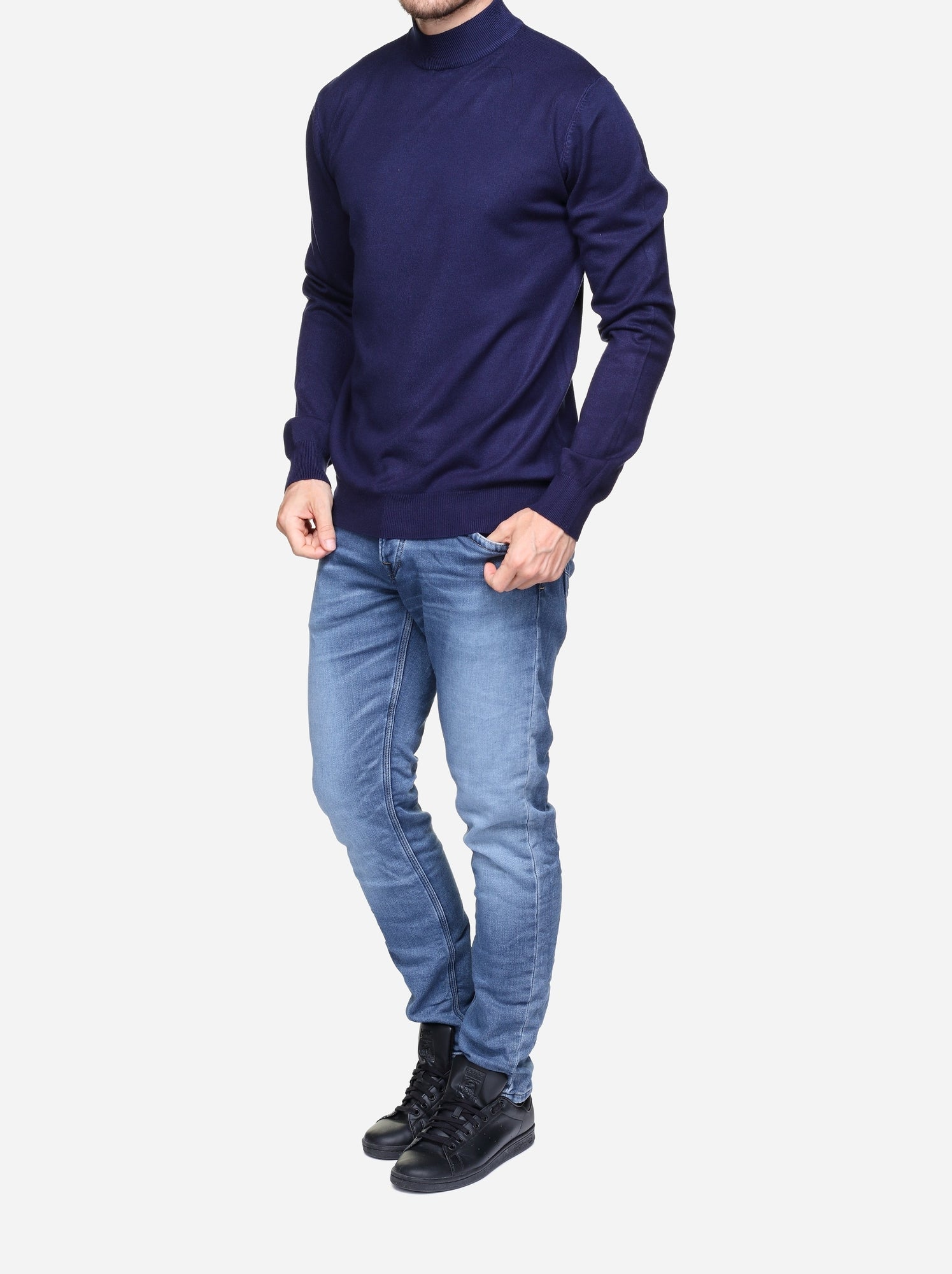 Pull col cheminée - Kenzarro - Bleu