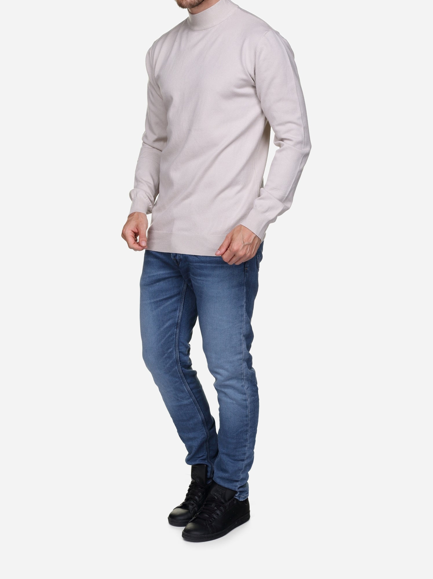 Pull col cheminée - Kenzarro - Crème