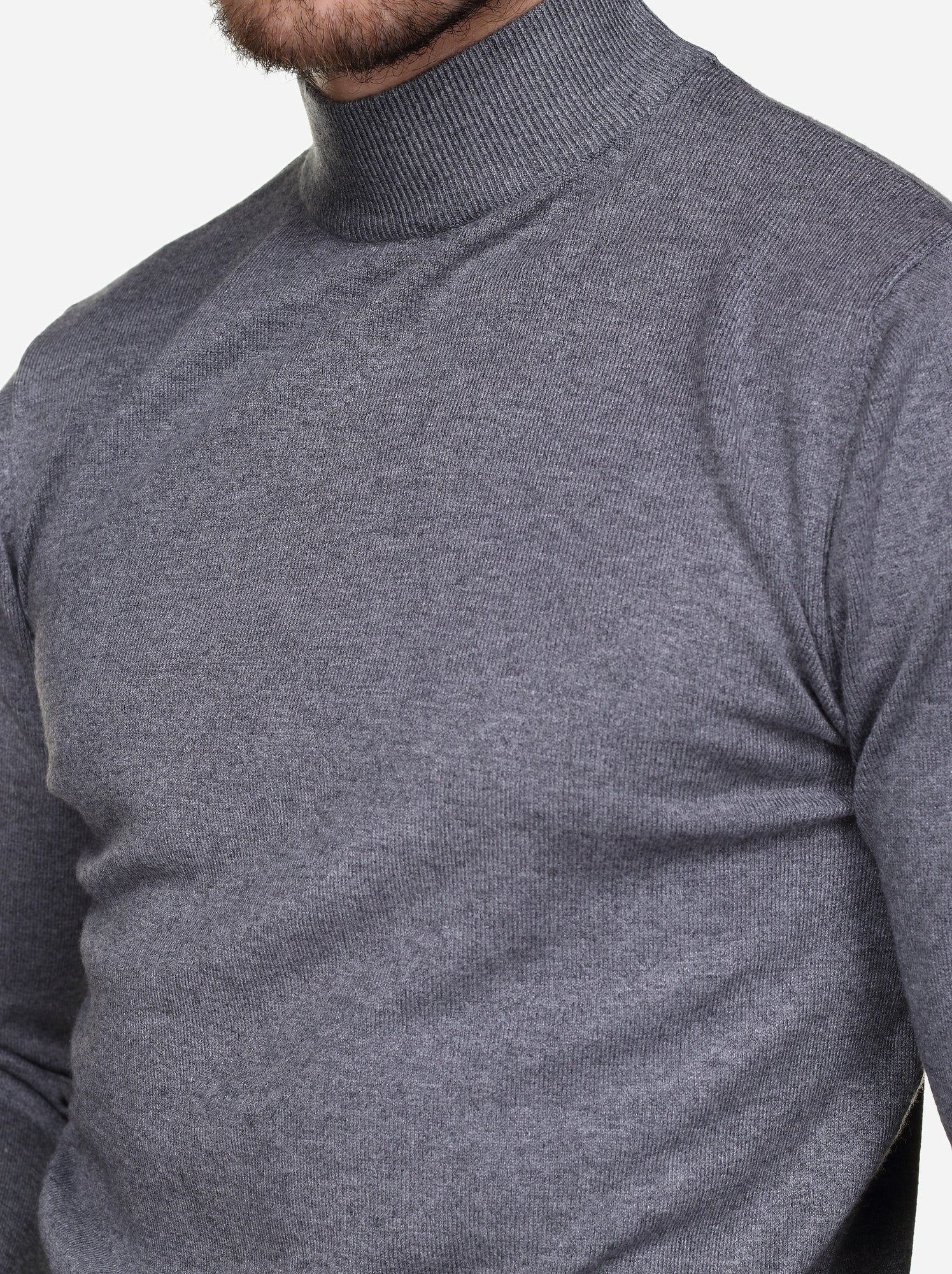Pull col cheminée - Kenzarro - Gris clair