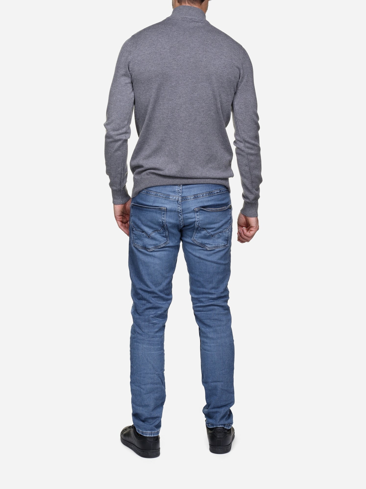 Pull col cheminée - Kenzarro - Gris clair