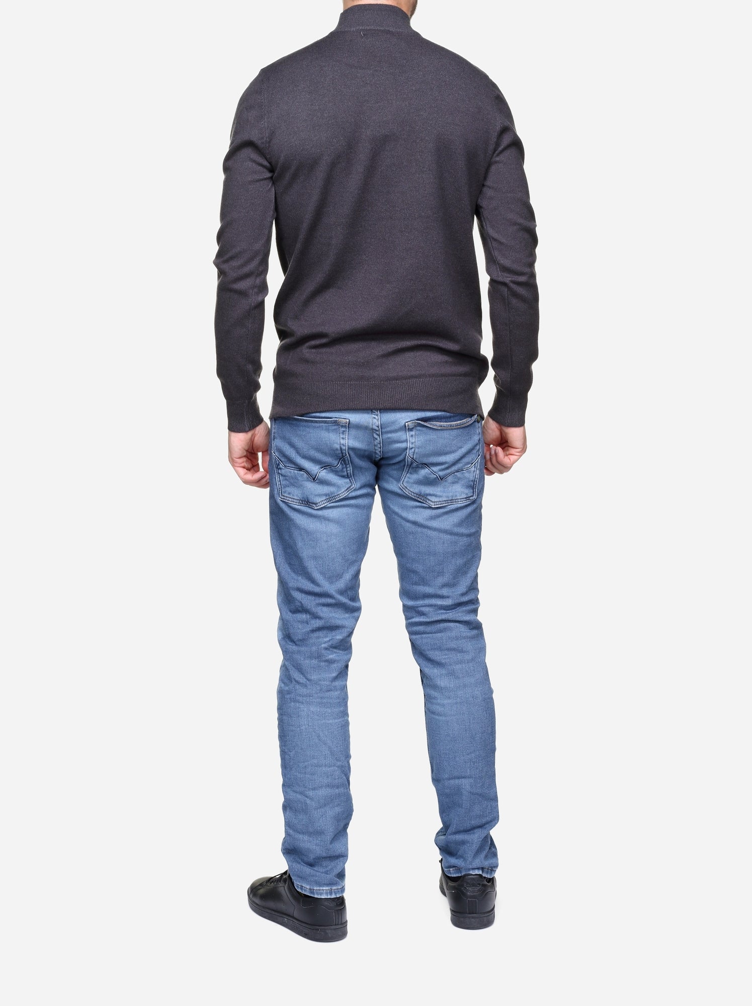 Pull col cheminée - Kenzarro - Gris foncé