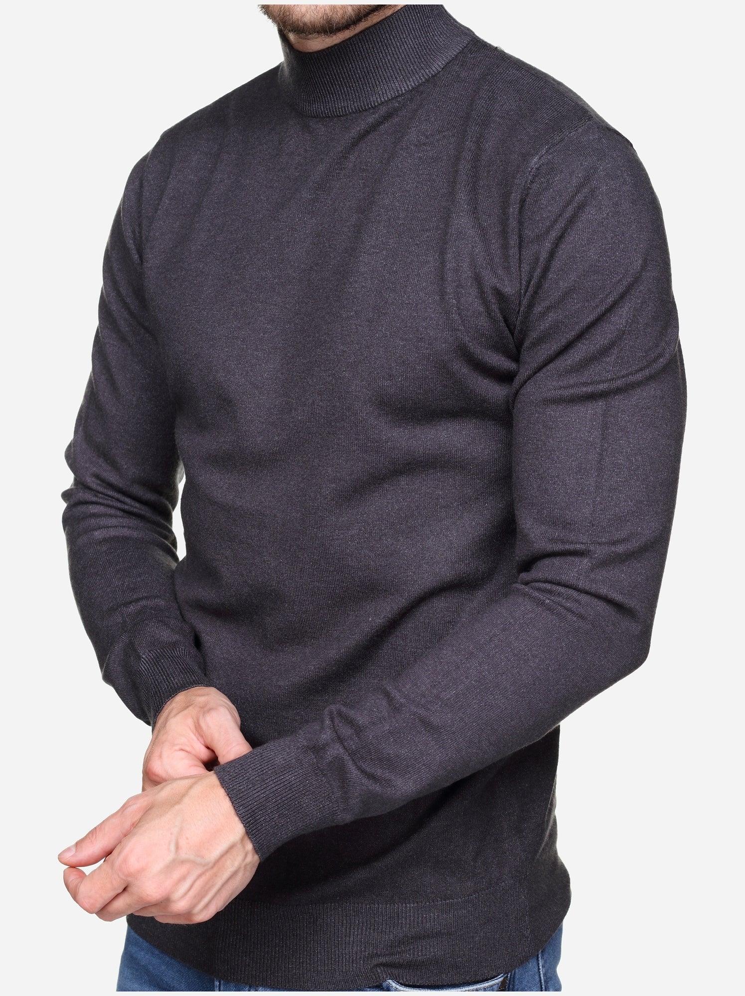 Pull col cheminée - Kenzarro - Gris foncé