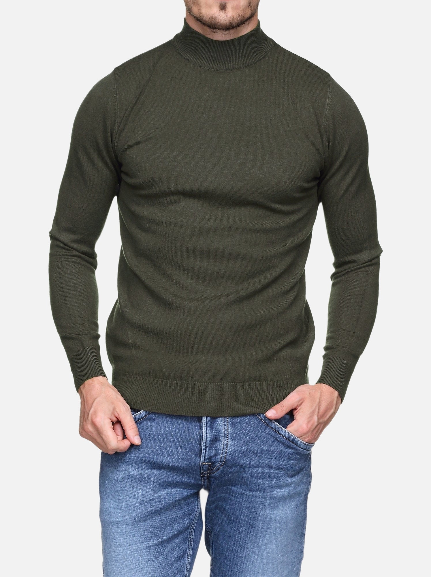 Pull col cheminée - Kenzarro - Kaki
