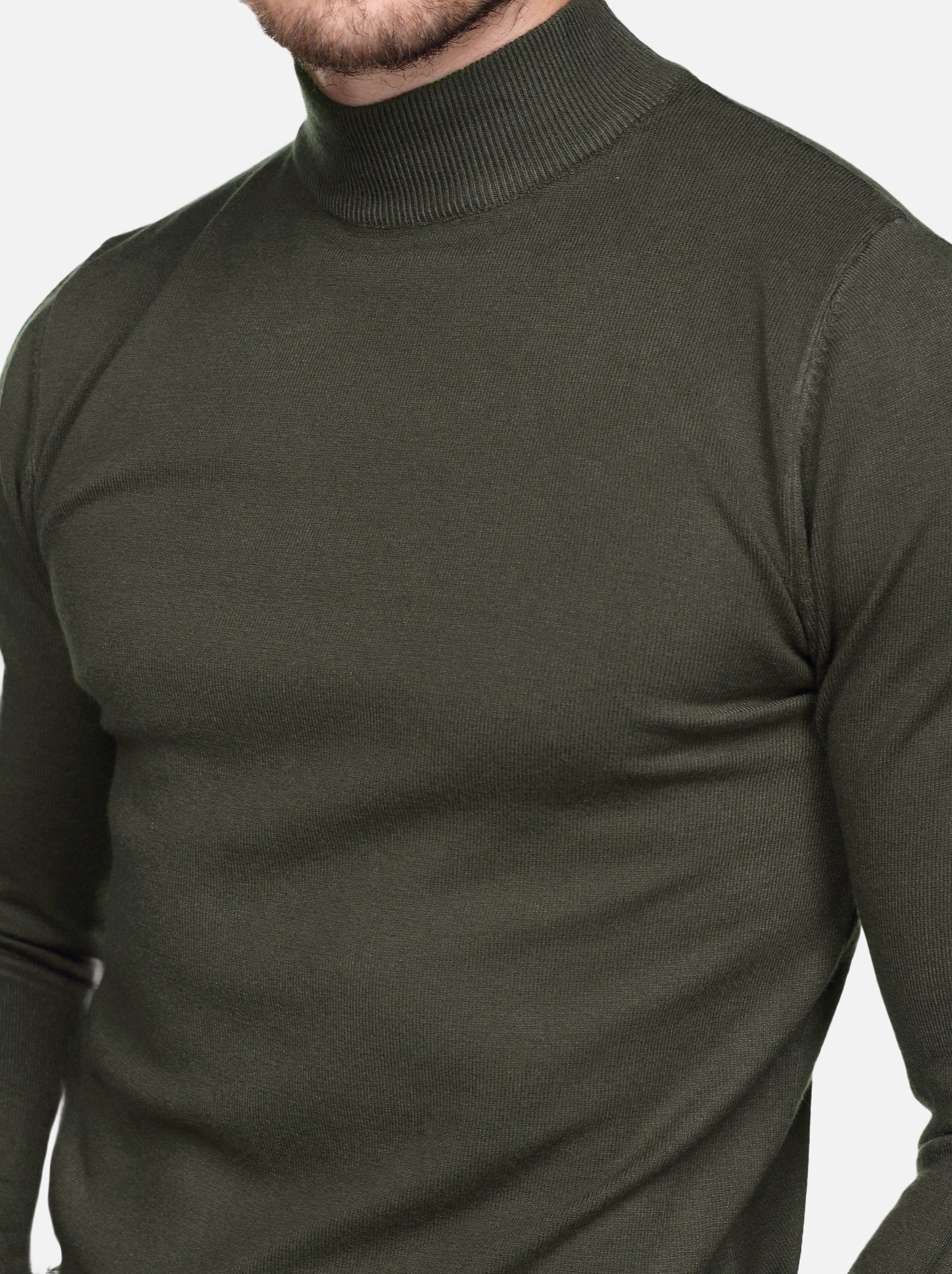 Pull col cheminée - Kenzarro - Kaki