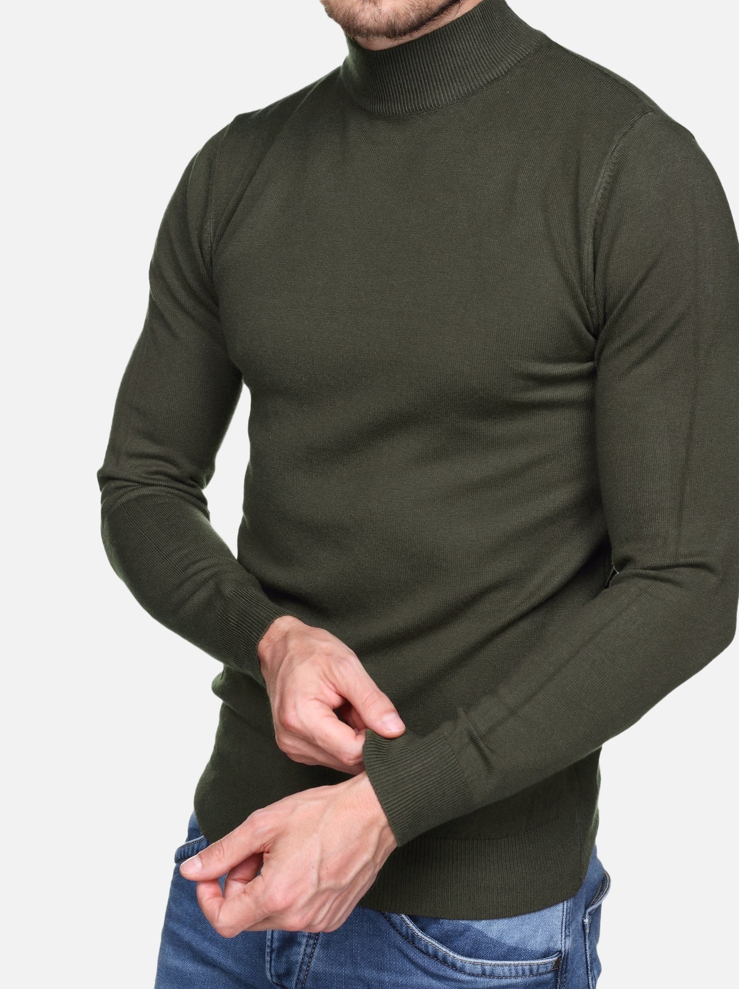 Pull col cheminée - Kenzarro - Kaki