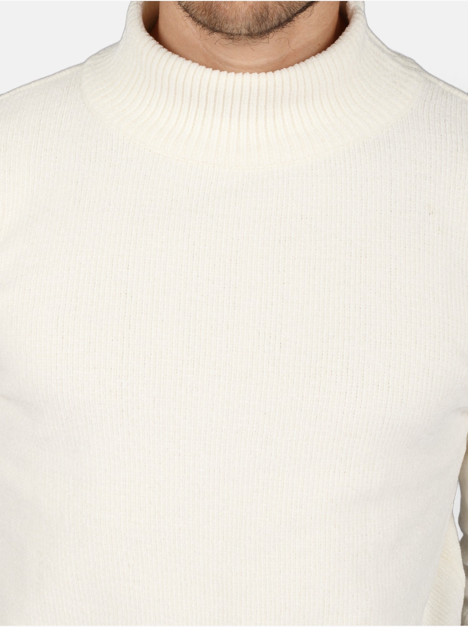 Pull col montant - Kenzarro - Blanc