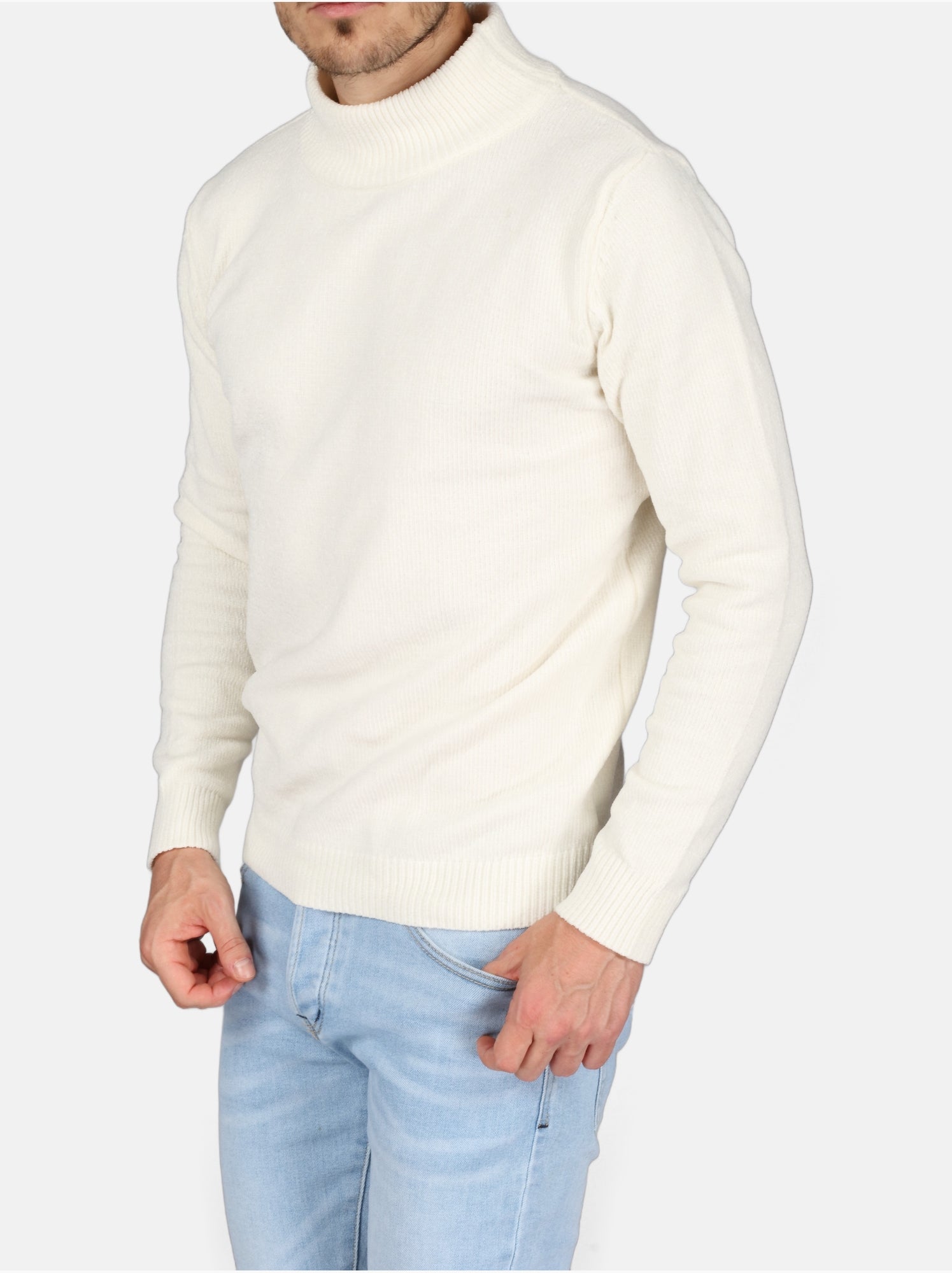 Pull col montant - Kenzarro - Blanc