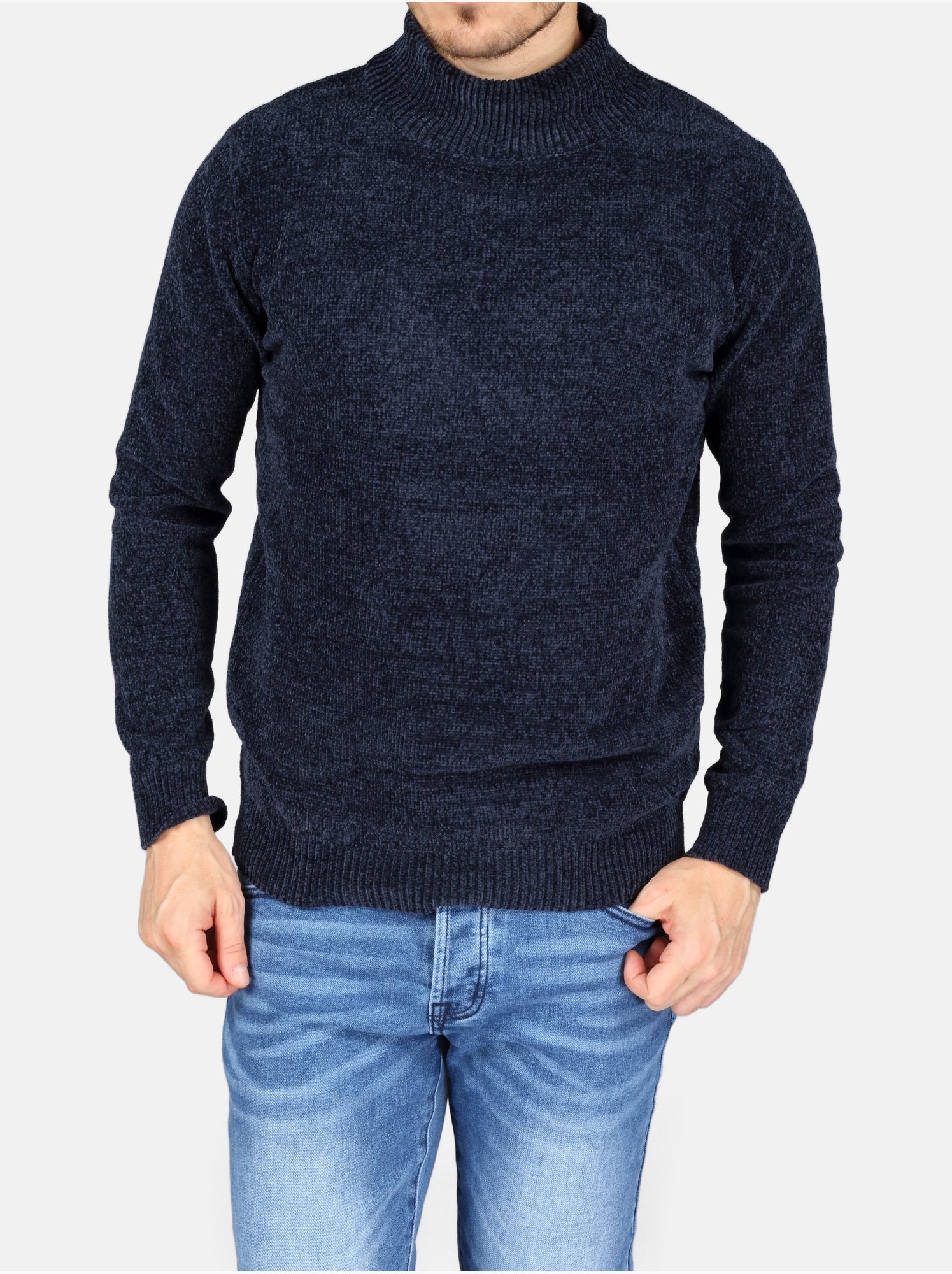 Pull col montant - Kenzarro - Bleu