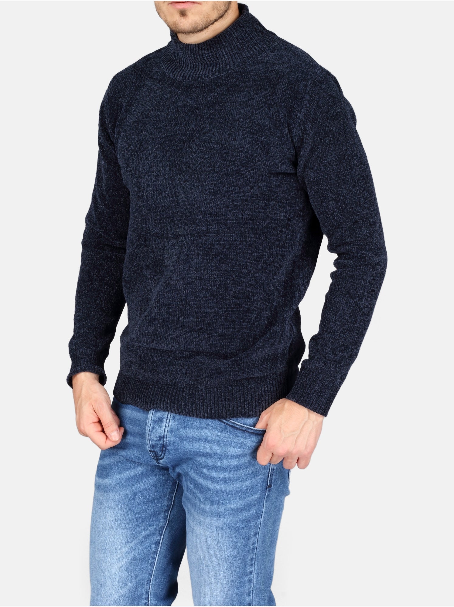 Pull col montant - Kenzarro - Bleu