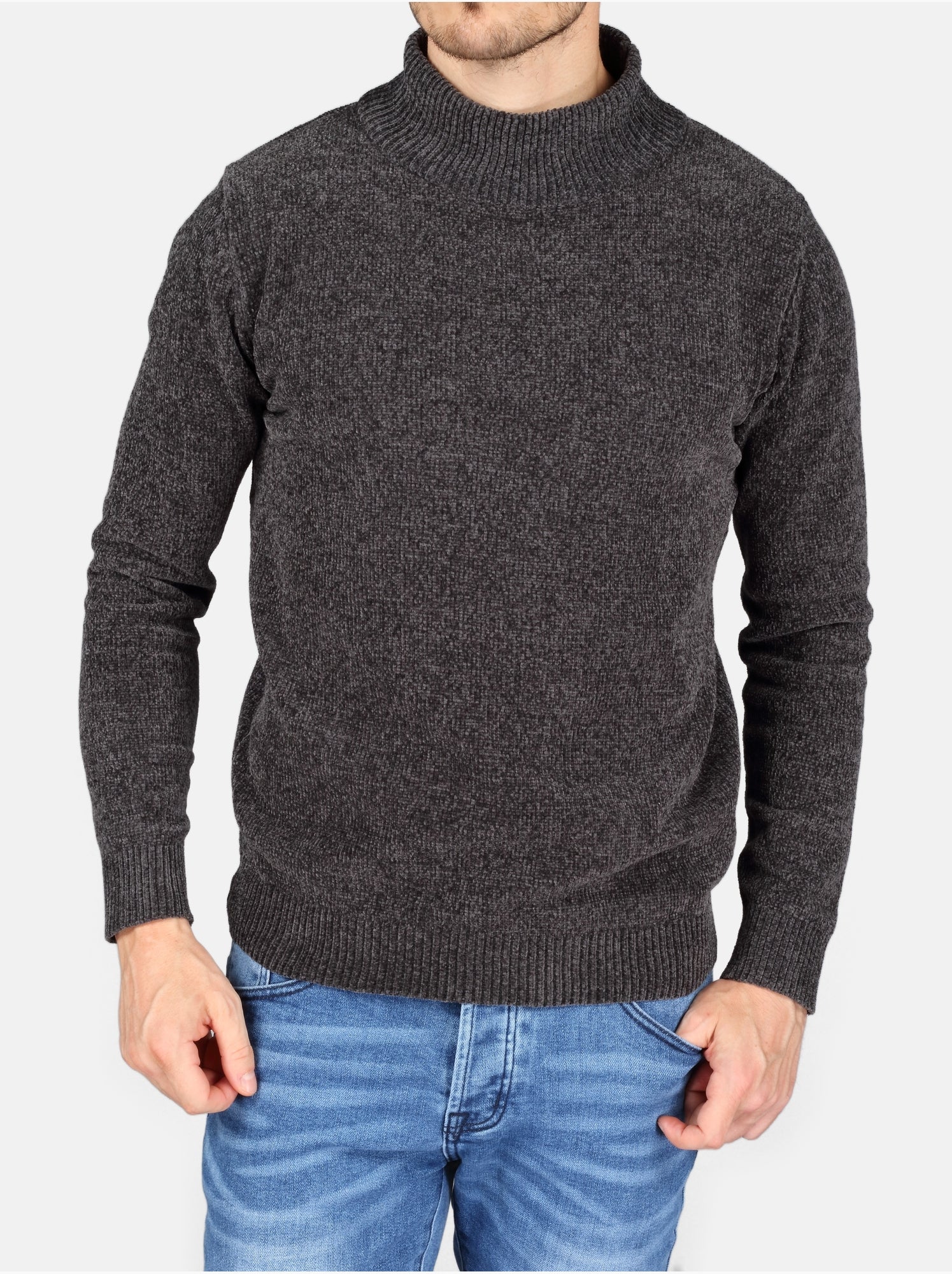 Pull col montant - Kenzarro - Gris foncé