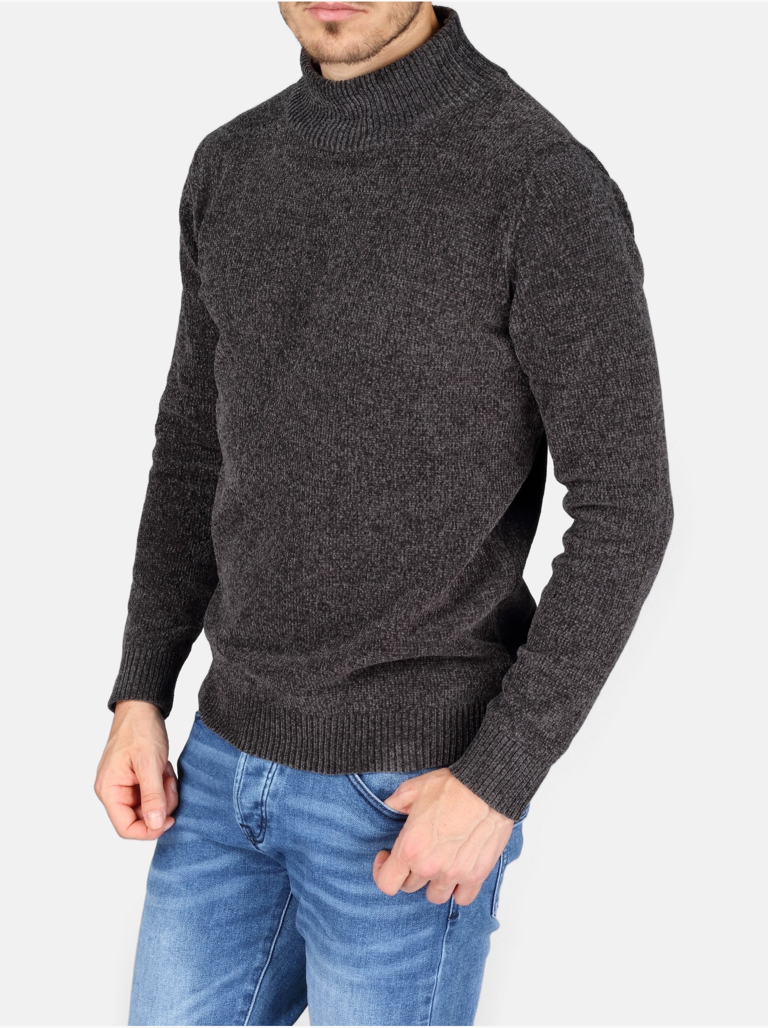 Pull col montant - Kenzarro - Gris foncé