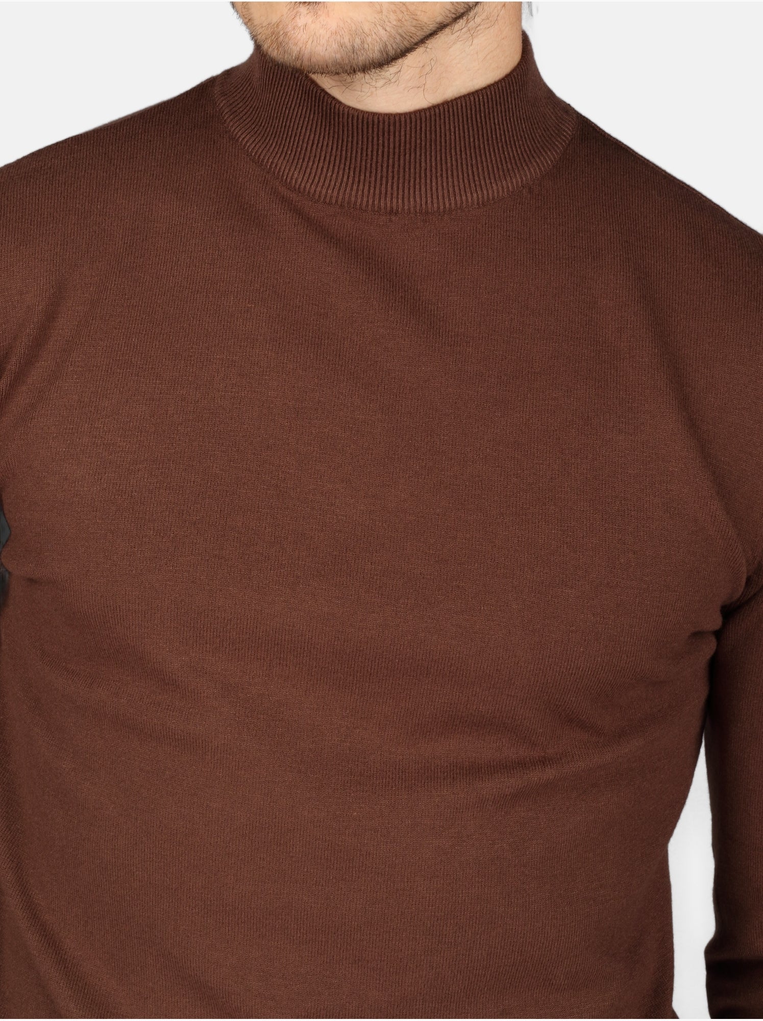 Pull col cheminée - Kenzarro - Marron foncé