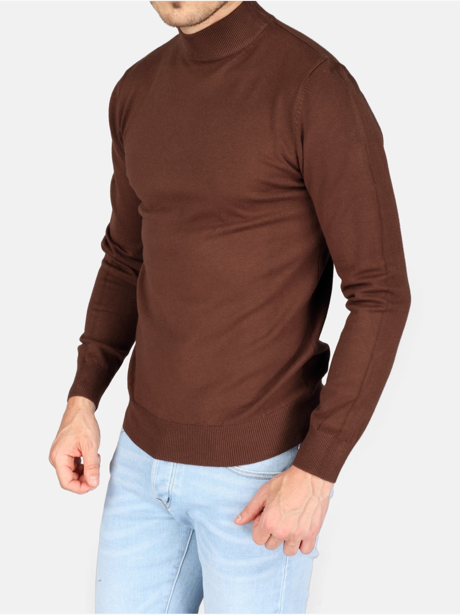 Pull col cheminée - Kenzarro - Marron foncé