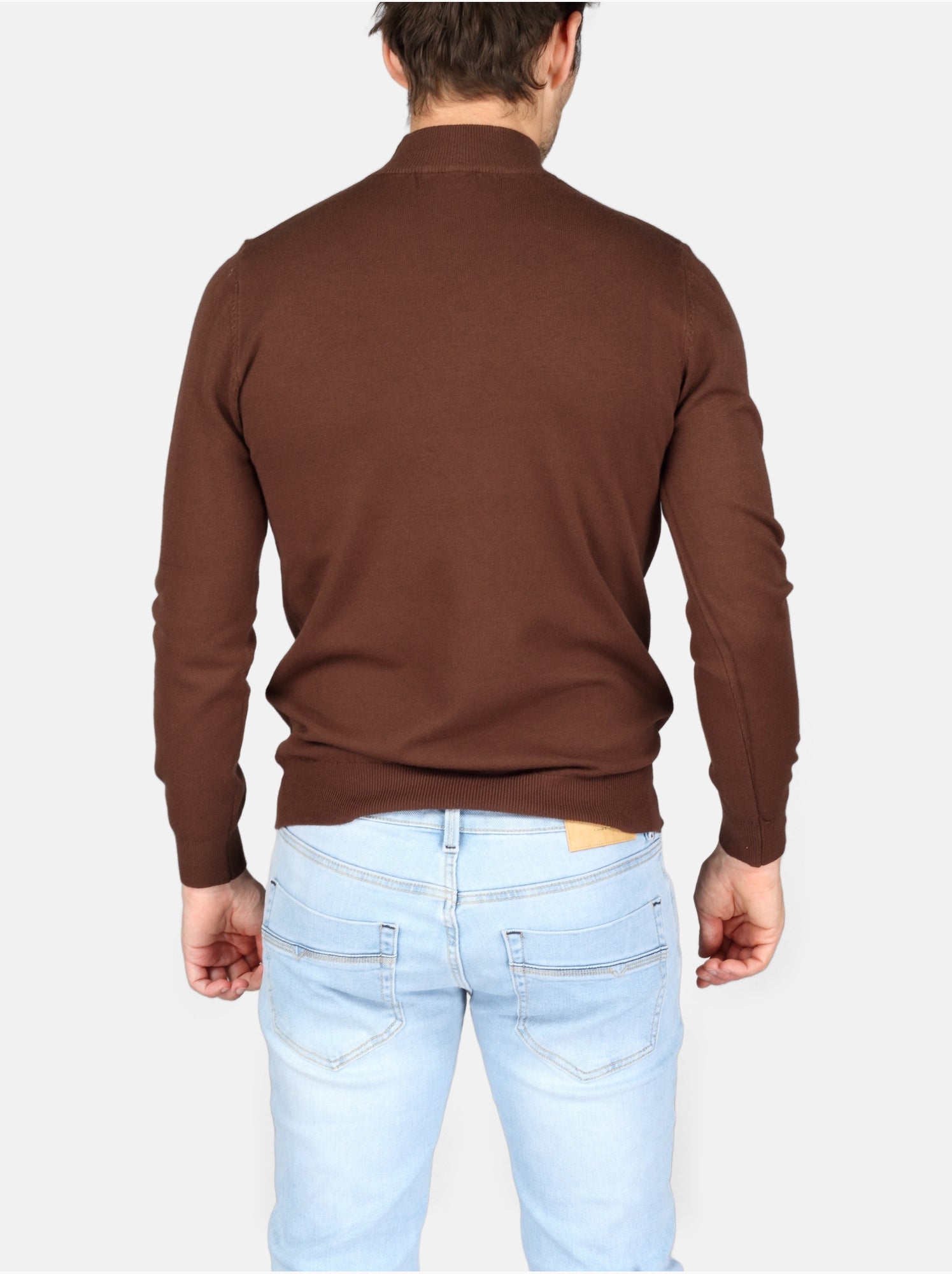 Pull col cheminée - Kenzarro - Marron foncé