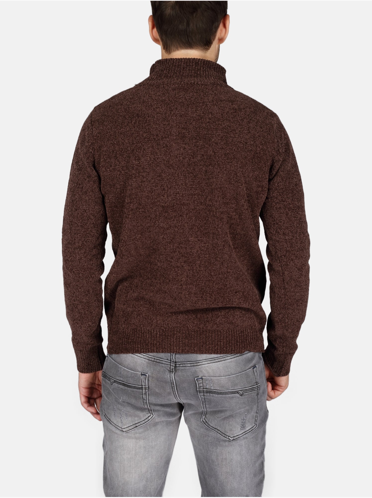 Pull col montant - Kenzarro - Marron