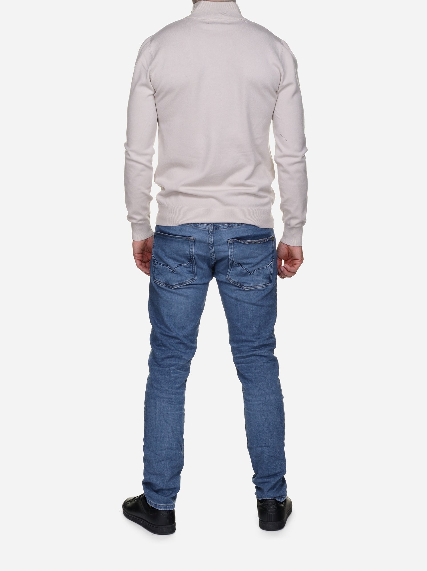 Pull col montant zippé - Kenzarro - Crème