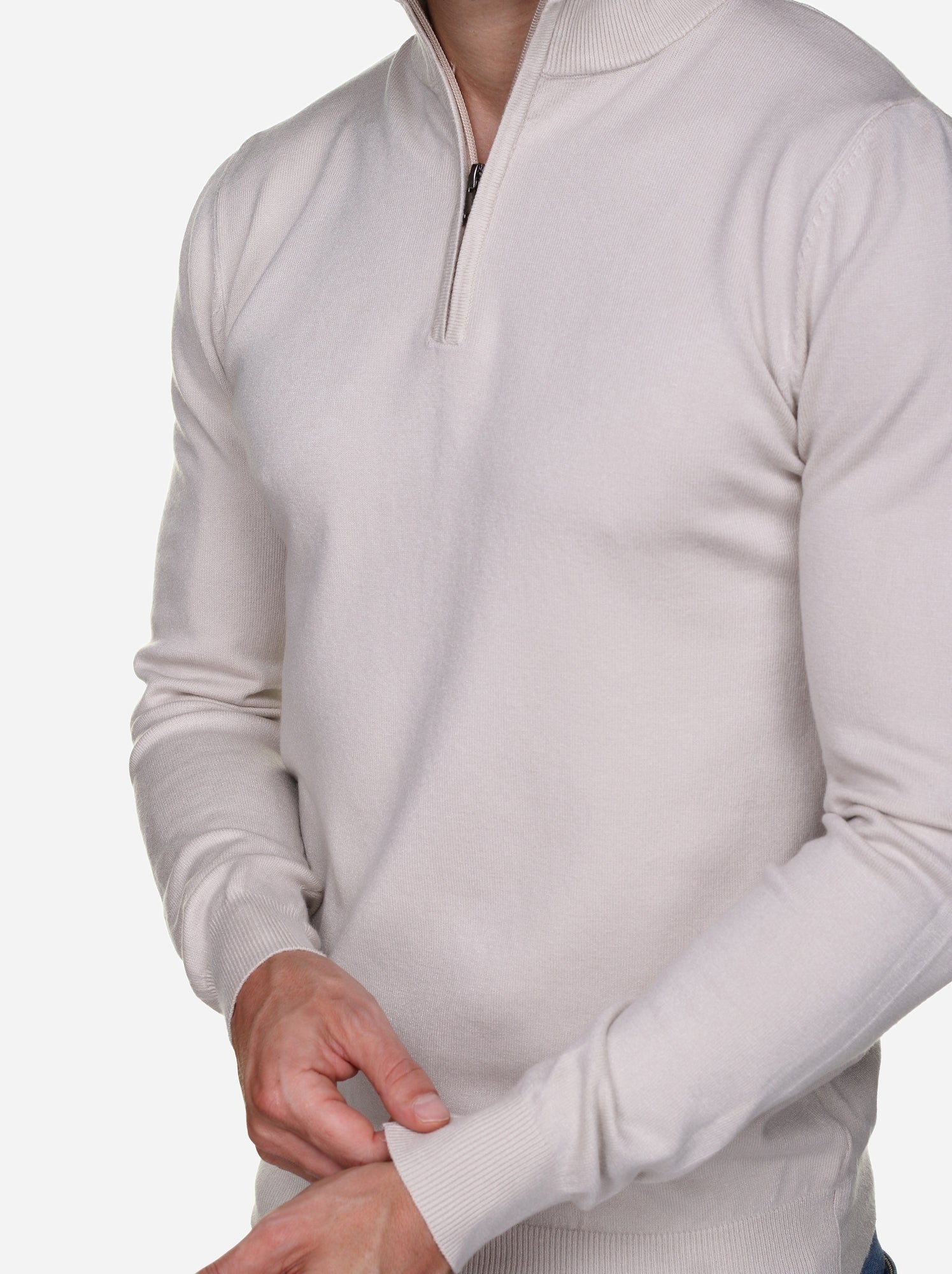 Pull col montant zippé - Kenzarro - Crème