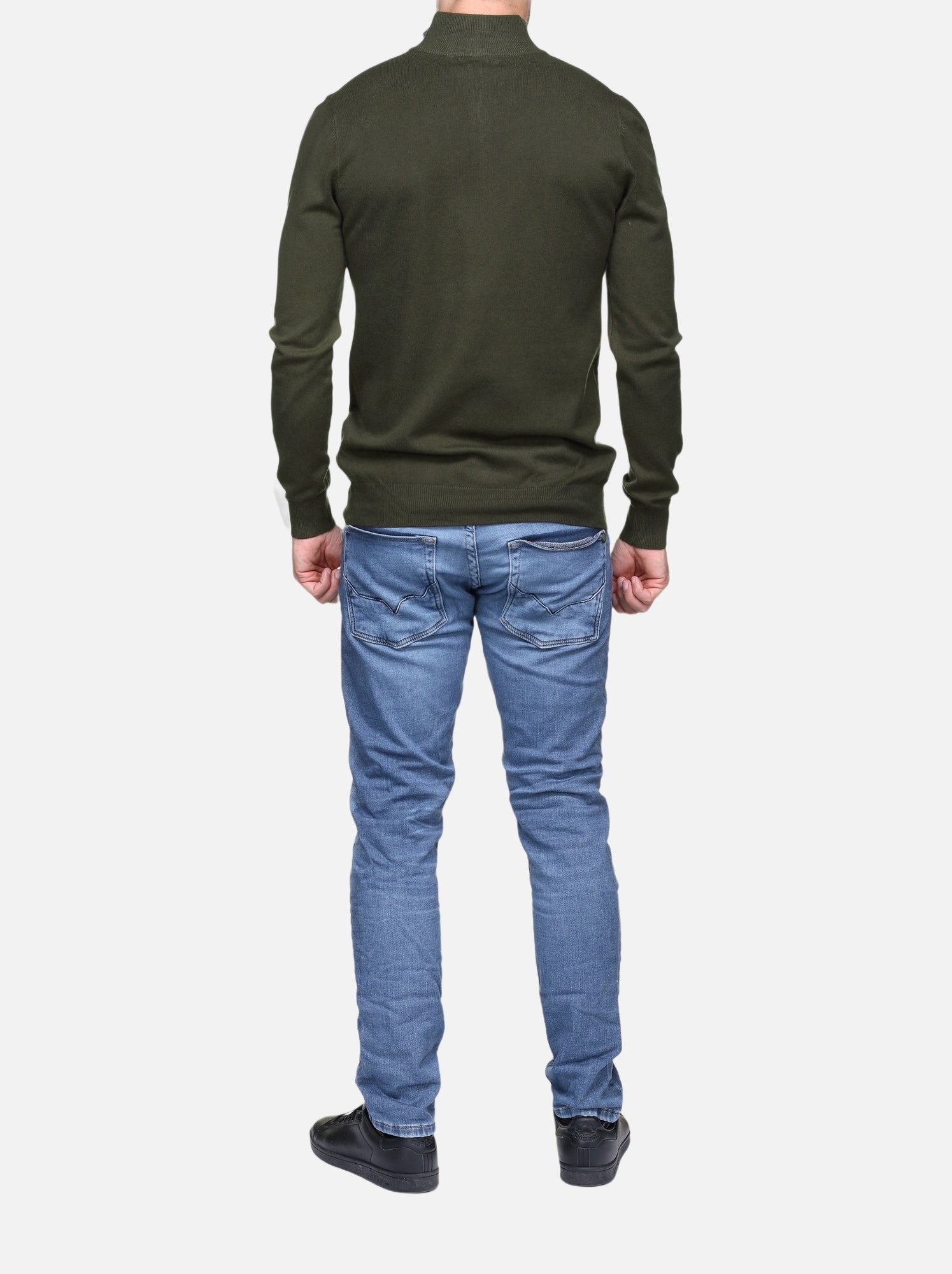 Pull col montant zippé - Kenzarro - Kaki