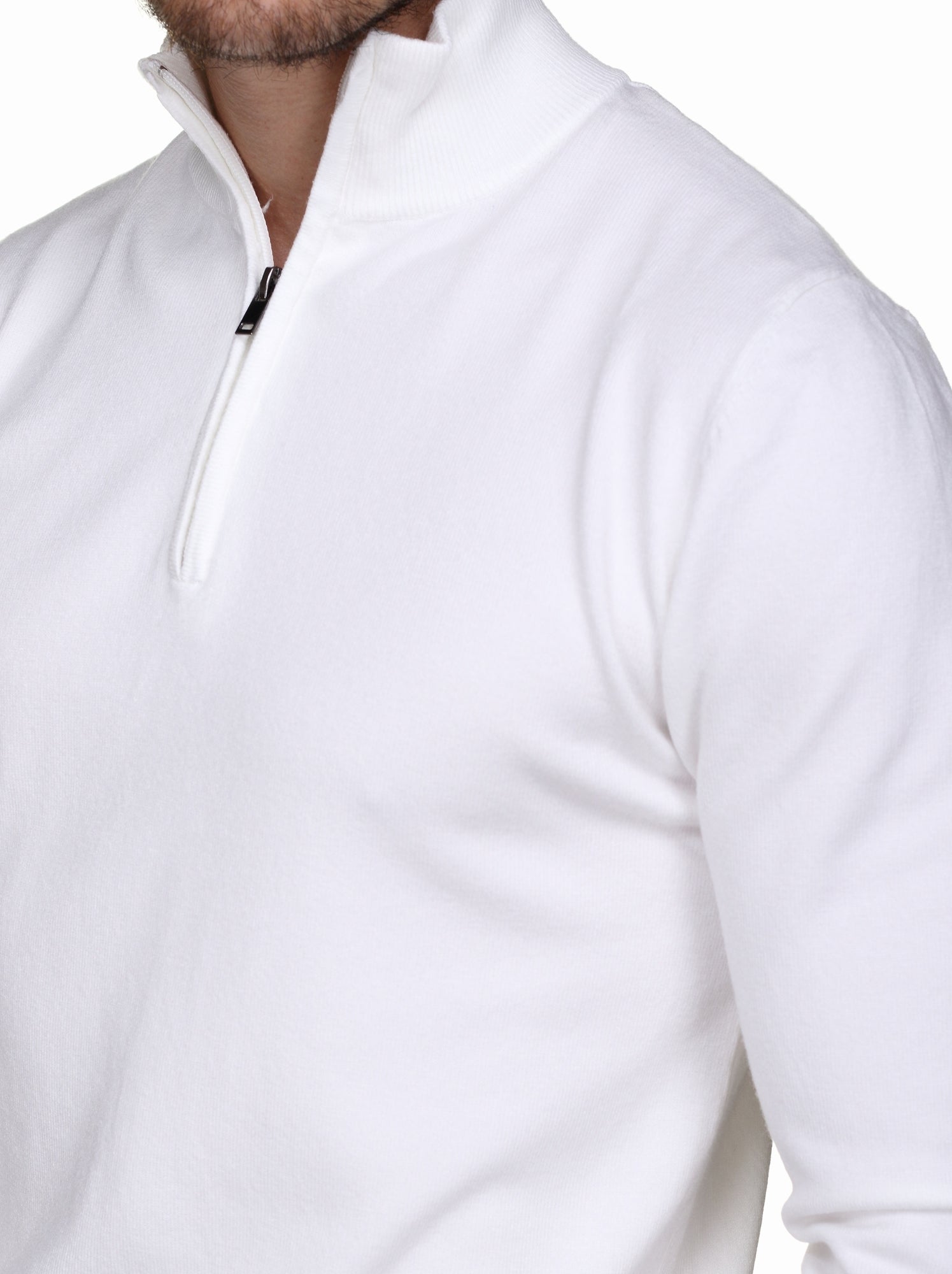 Pull col montant zippé - Kenzarro - Blanc