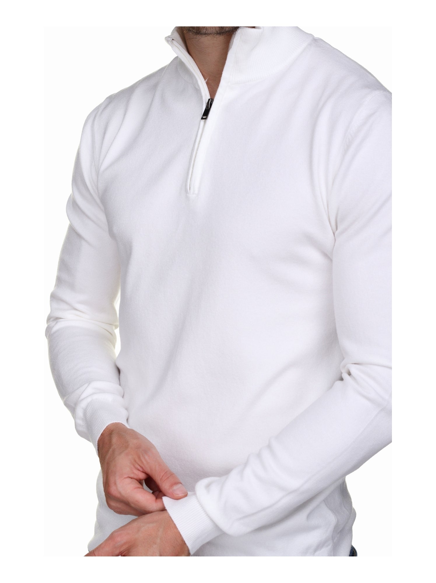 Pull col montant zippé - Kenzarro - Blanc