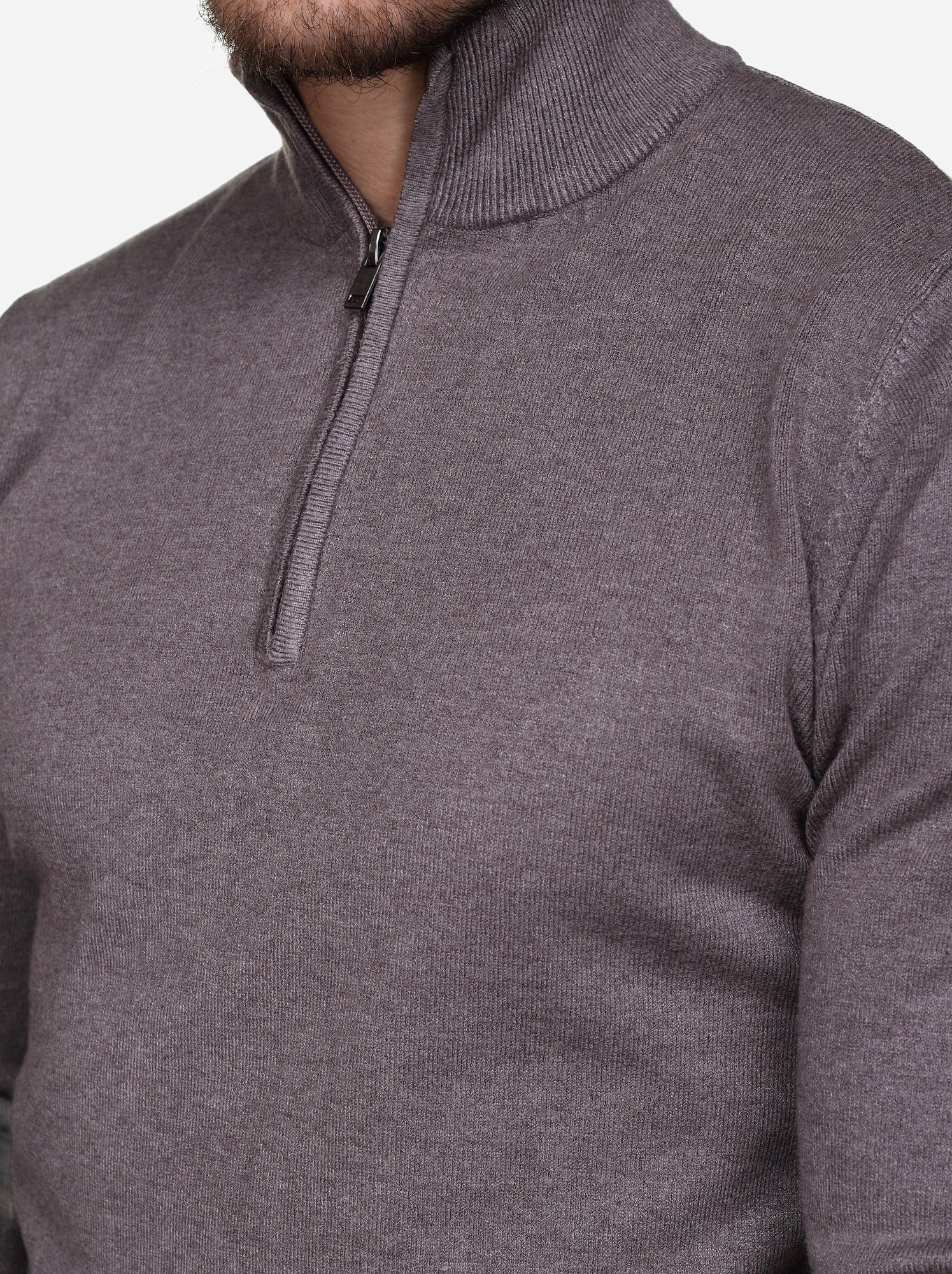 Pull col montant zippé - Kenzarro - Marron