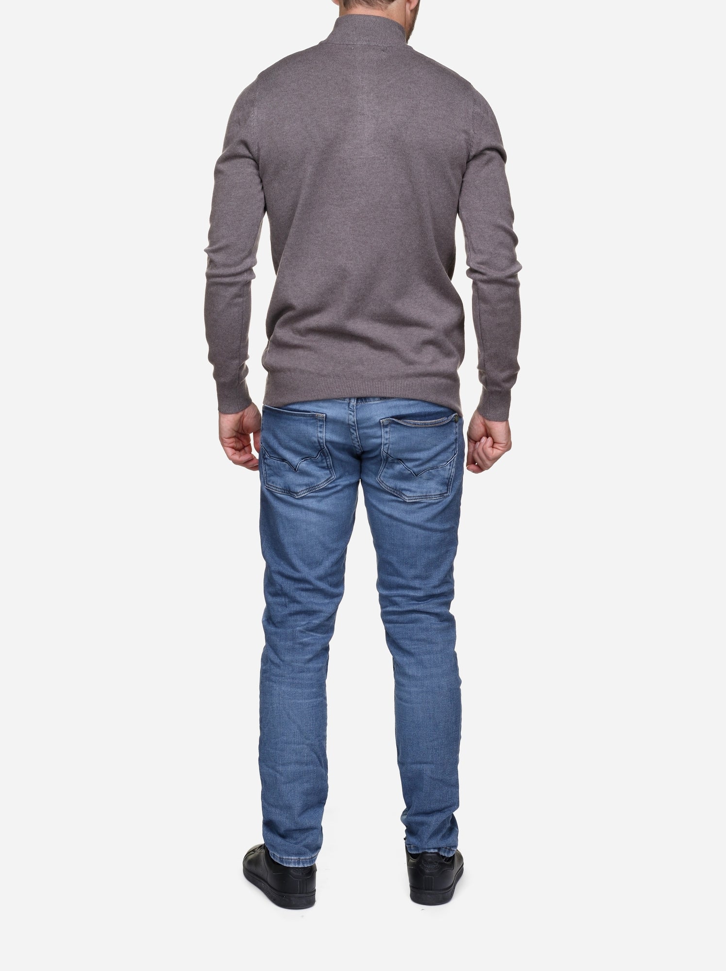 Pull col montant zippé - Kenzarro - Marron
