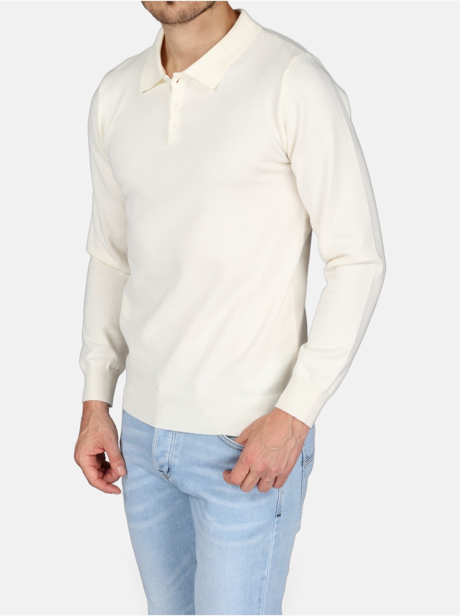 Pull col polo - Kenzarro - Blanc