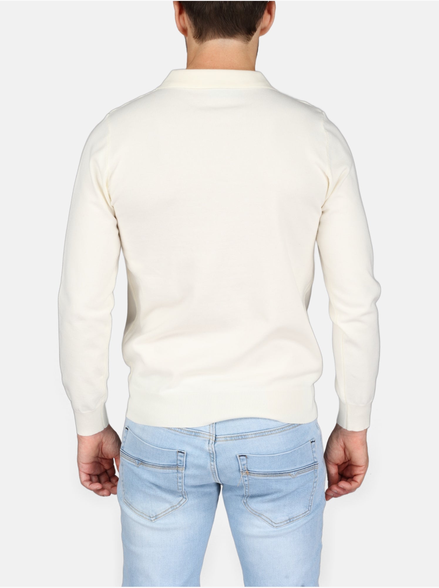 Pull col polo - Kenzarro - Blanc